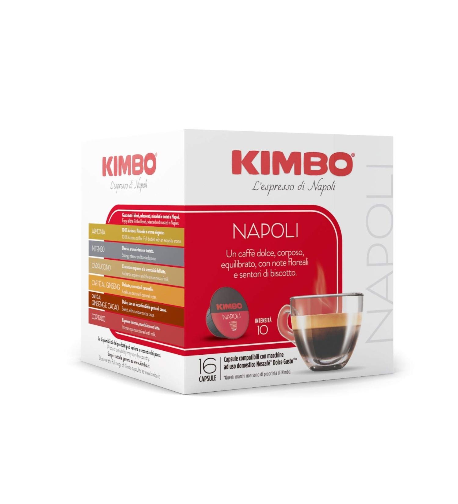  Kimbo Kimbo Napoli coffee capsules compatible with Dolce Gusto Nescaf 6 packs of 16 capsules (total 96 capsules) - Buy Online on GoSupps.com