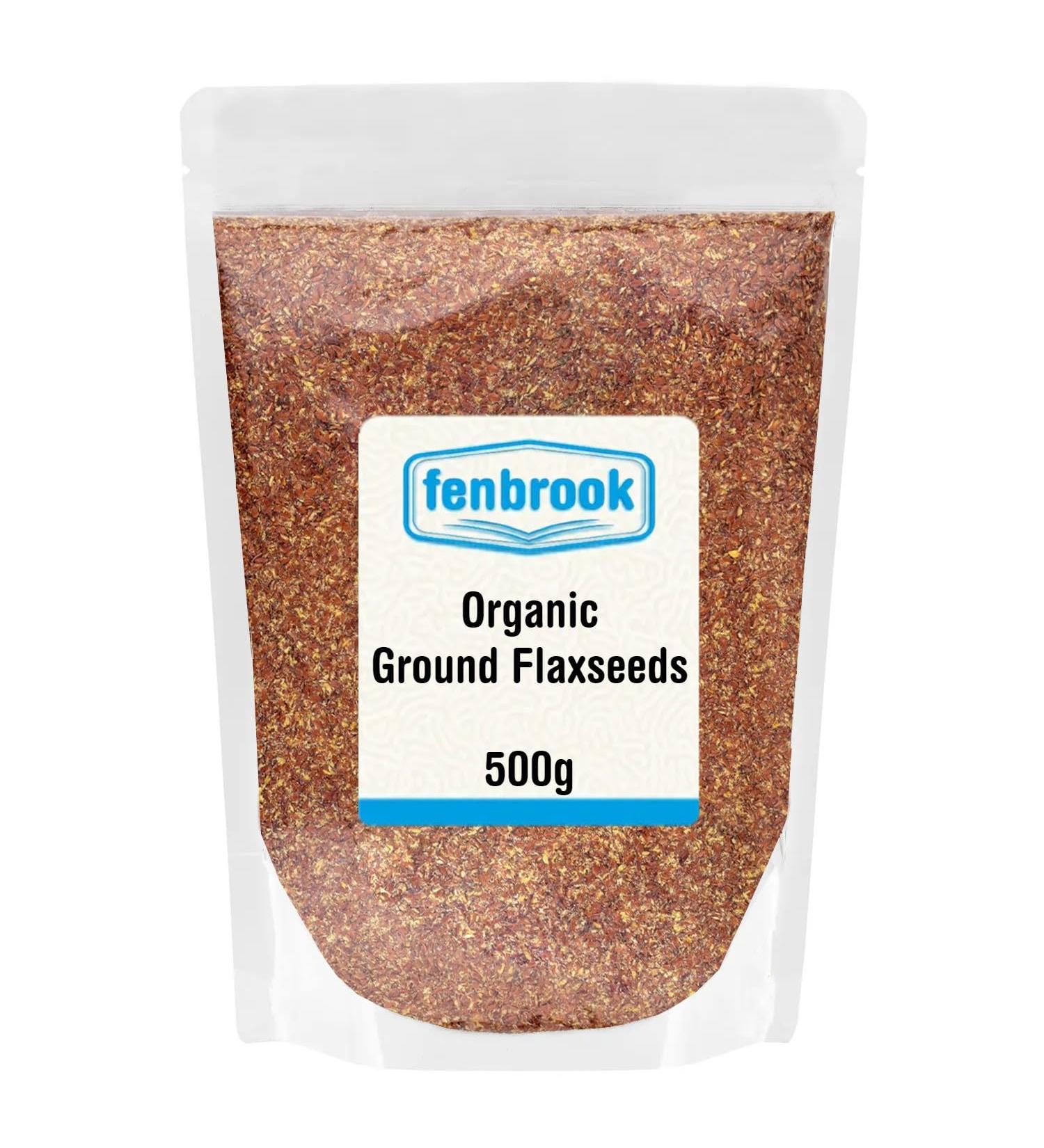 Organic Ground Linseed (Cold Milled Flaxseed) 500g | Certified Organic by Fenbrook Organic - Buy Online on GoSupps.com