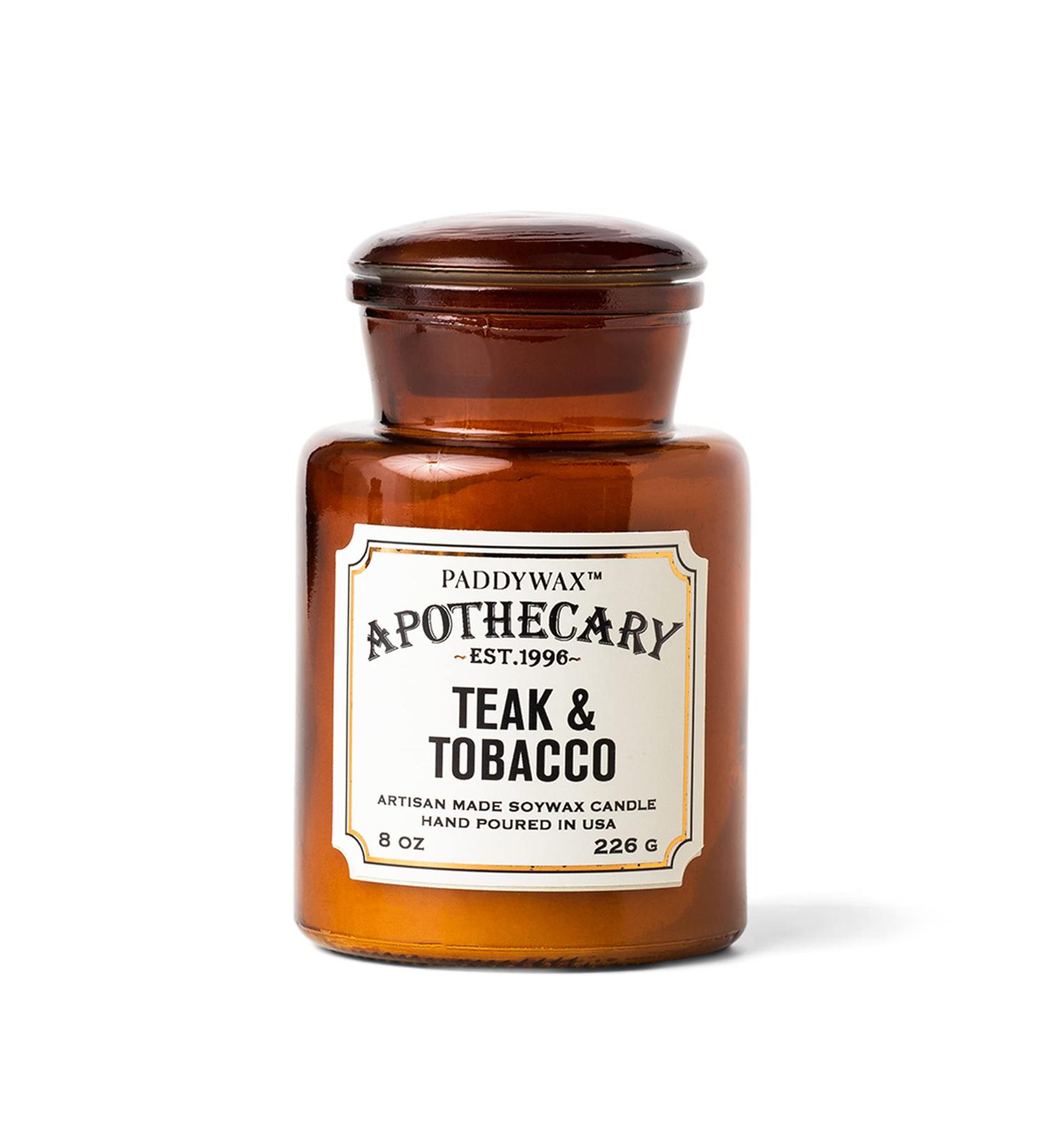 Paddywax Apothecary Teak & Tobacco Scented Candle - 8oz Hand-Poured Artisan Candle - Buy Online on GoSupps.com