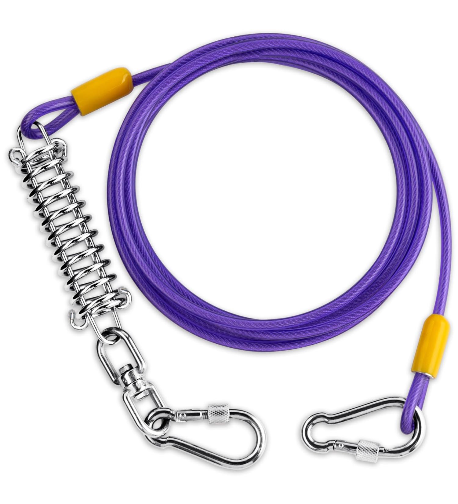 Barporary 3m Dog Cable Runner - Durable Stainless Steel for Large Dogs up to 120lbs | Lockable Hooks & Violet Design - Buy Online on GoSupps.com