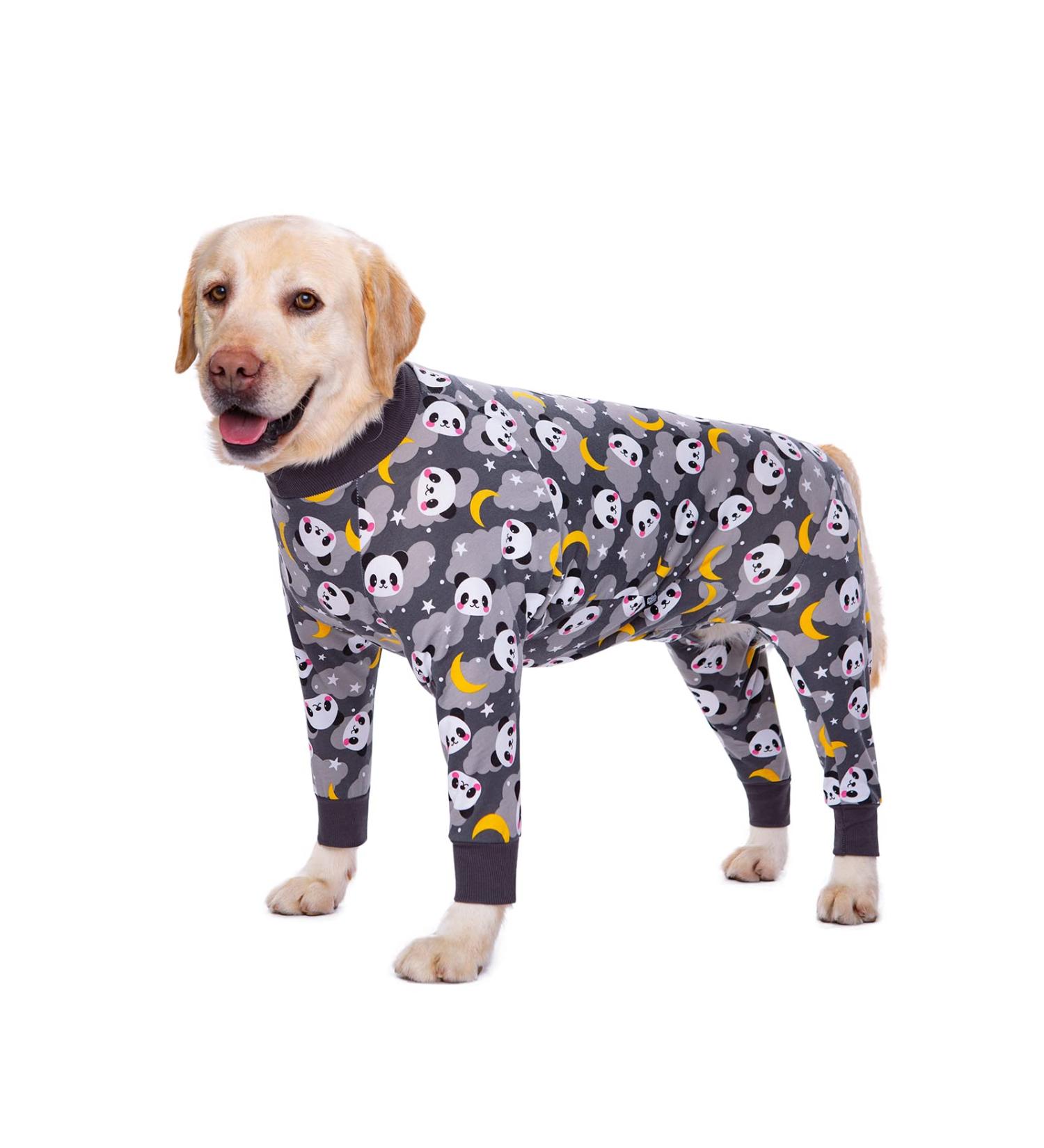 Bt B r Big Dog Clothing - Elastic Pet Onesie for Medium & Large Dogs | Anti-Hair Anti-Licking Wound Protection Pajamas (5XL Gray Panda) - Buy Online on GoSupps.com