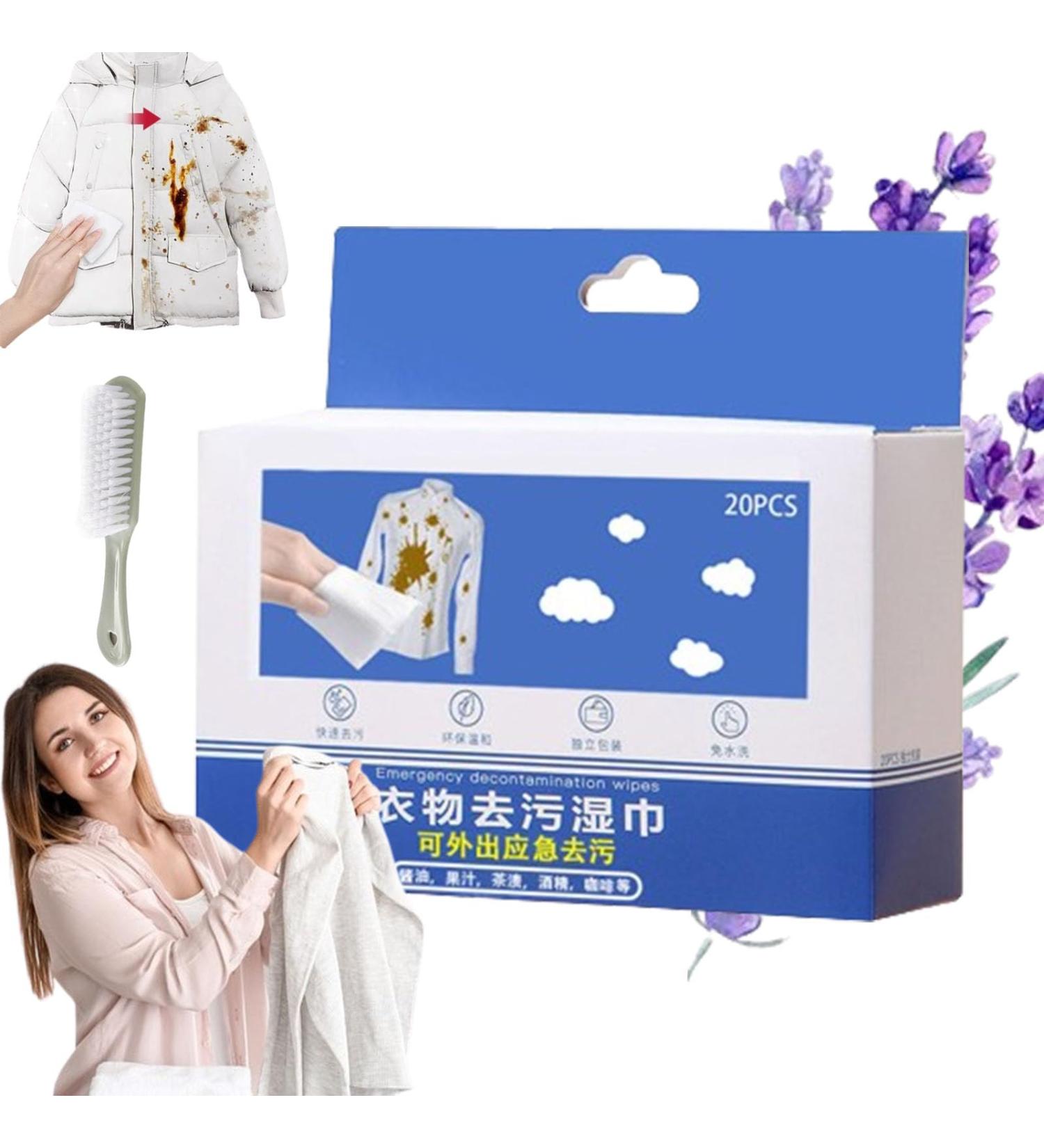 Stain Removal Wet Wipes Clothes Stain Removal Wipes Stain Remover Wet Wipes Portable Emergency Individual Wrapped Stain Remover Wipes for Laundry 20PCS/Pack (1PC-B) - Buy Online on GoSupps.com