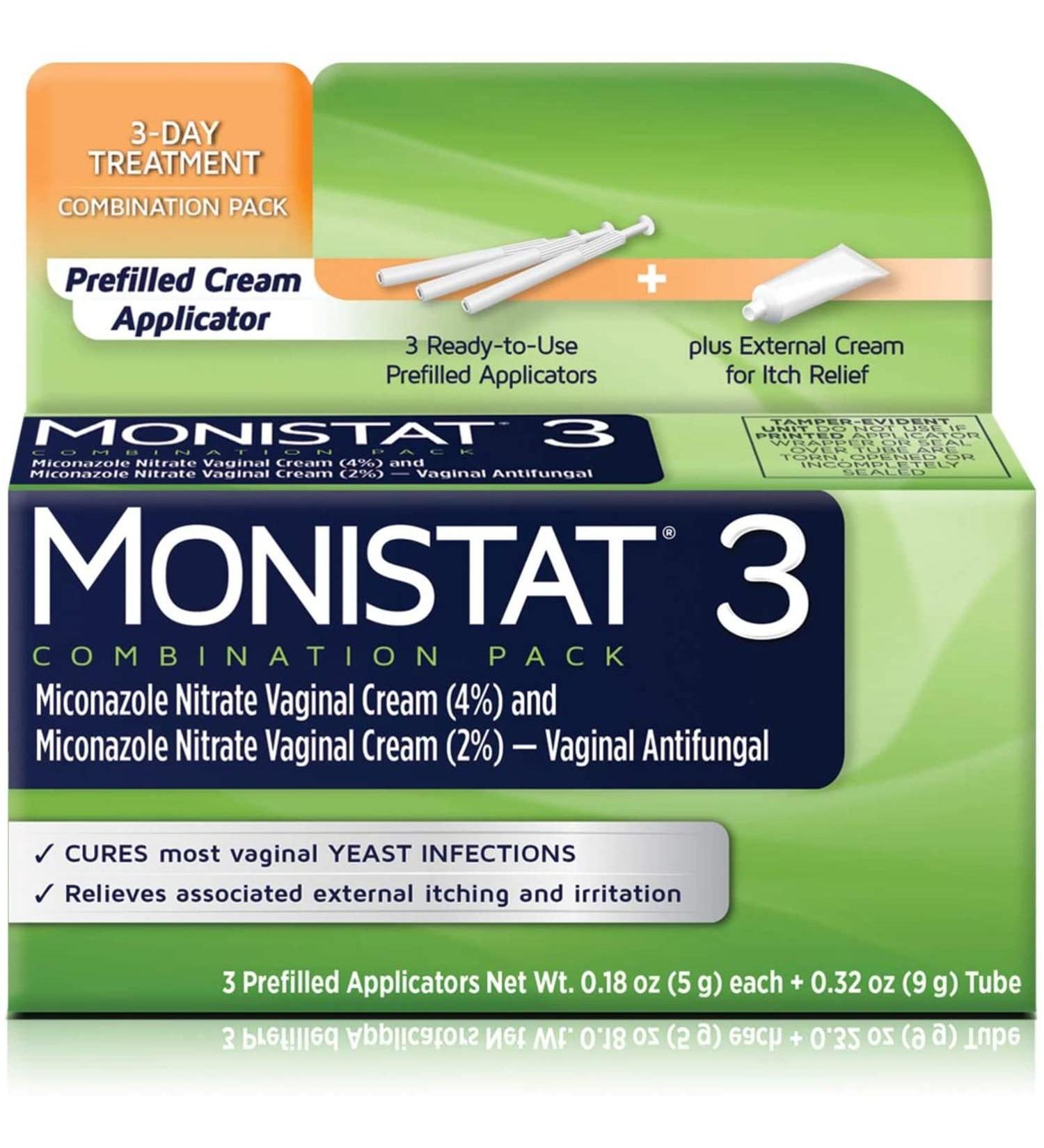Monistat 3-Day Yeast Infection Treatment - Fast Relief with Pre-Filled Cream Applicators - Buy Online on GoSupps.com