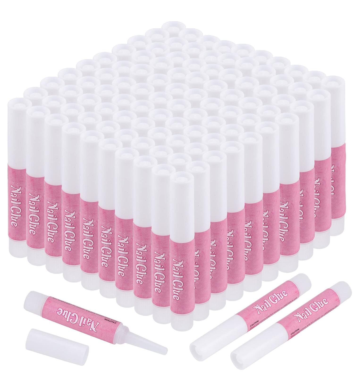 100 Pcs Long Lasting Nail Glue for Acrylic Nail Tips Adhesive - 2g/bottle - Buy Online on GoSupps.com
