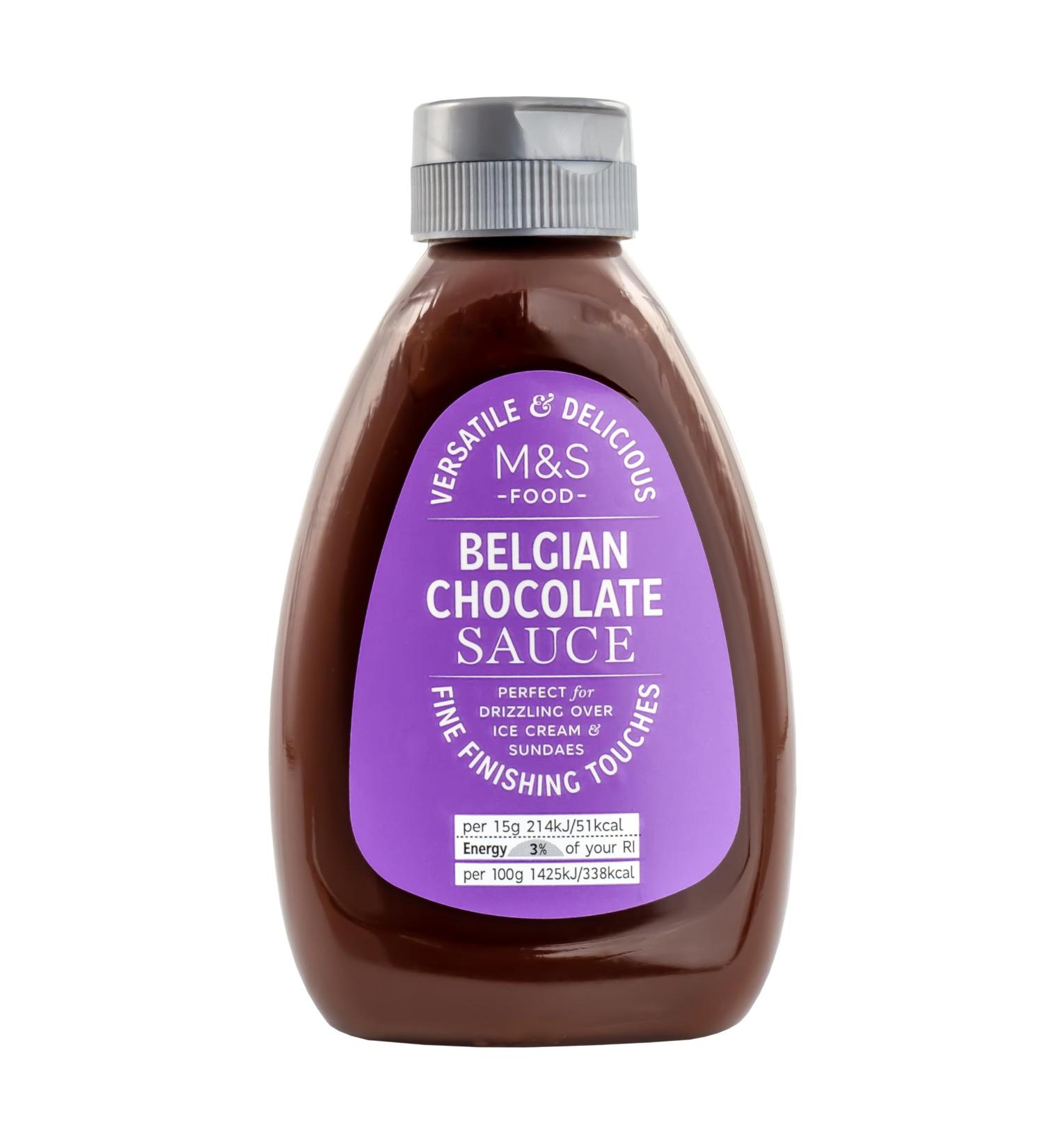 M&S Marks & Spencer Belgian Milk Chocolate Dessert Sauce Ideal for Pancakes Waffles & Ice Cream Vegetarian 300g