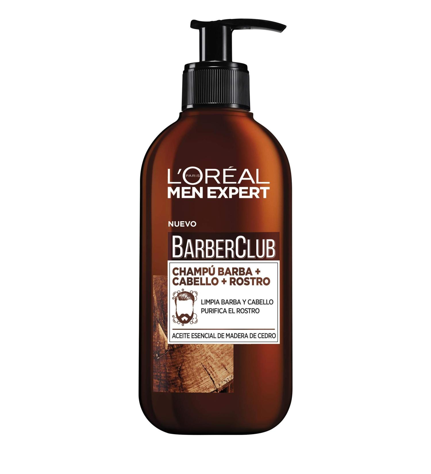 L'Or al Paris Men Expert - Barber Club 3 in 1 Shampoo for Beard Hair and Face 400 ml (2 units of 200 ml each) - Buy Online on GoSupps.com
