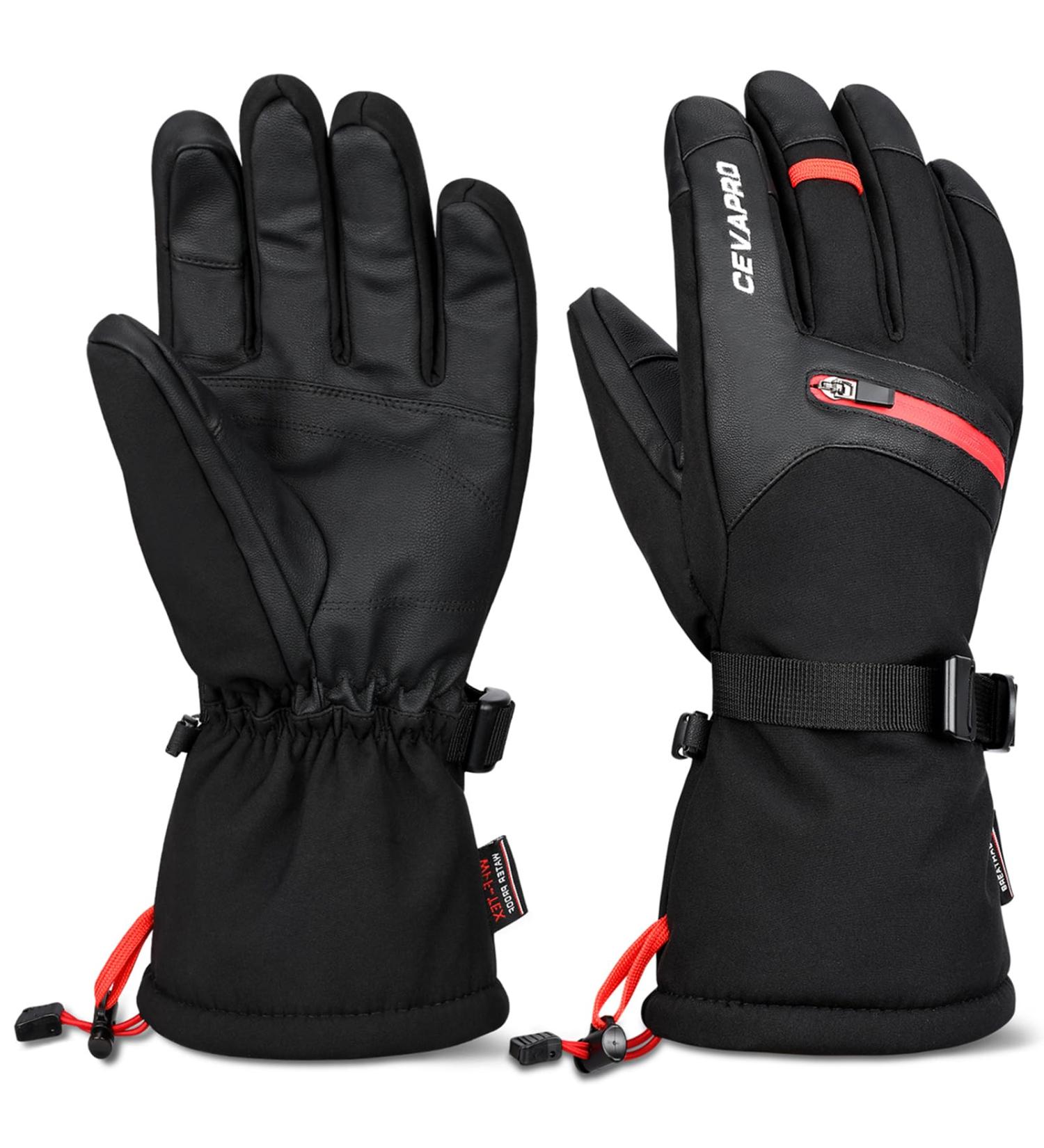 Cevapro Ski Gloves - Waterproof Warm Touchscreen Winter Gloves for Men & Women | Ideal for Skiing Snowboarding Cycling & Motorcycling - Buy Online on GoSupps.com
