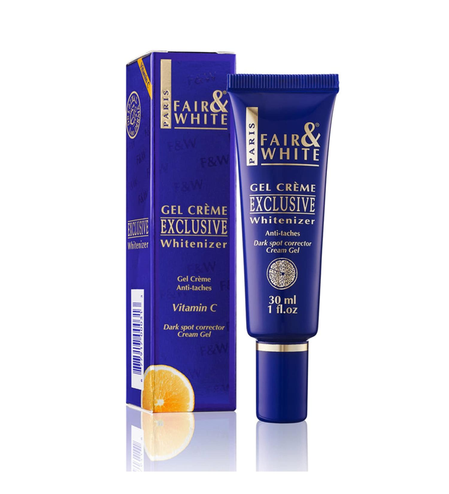 Fair and White Exclusive Brightening Gel Cream 30ml - Fade Dark Spots with Vitamin C - Deeply Moisturizing Formula with Glycerin & Castor Oil - Buy Online on GoSupps.com