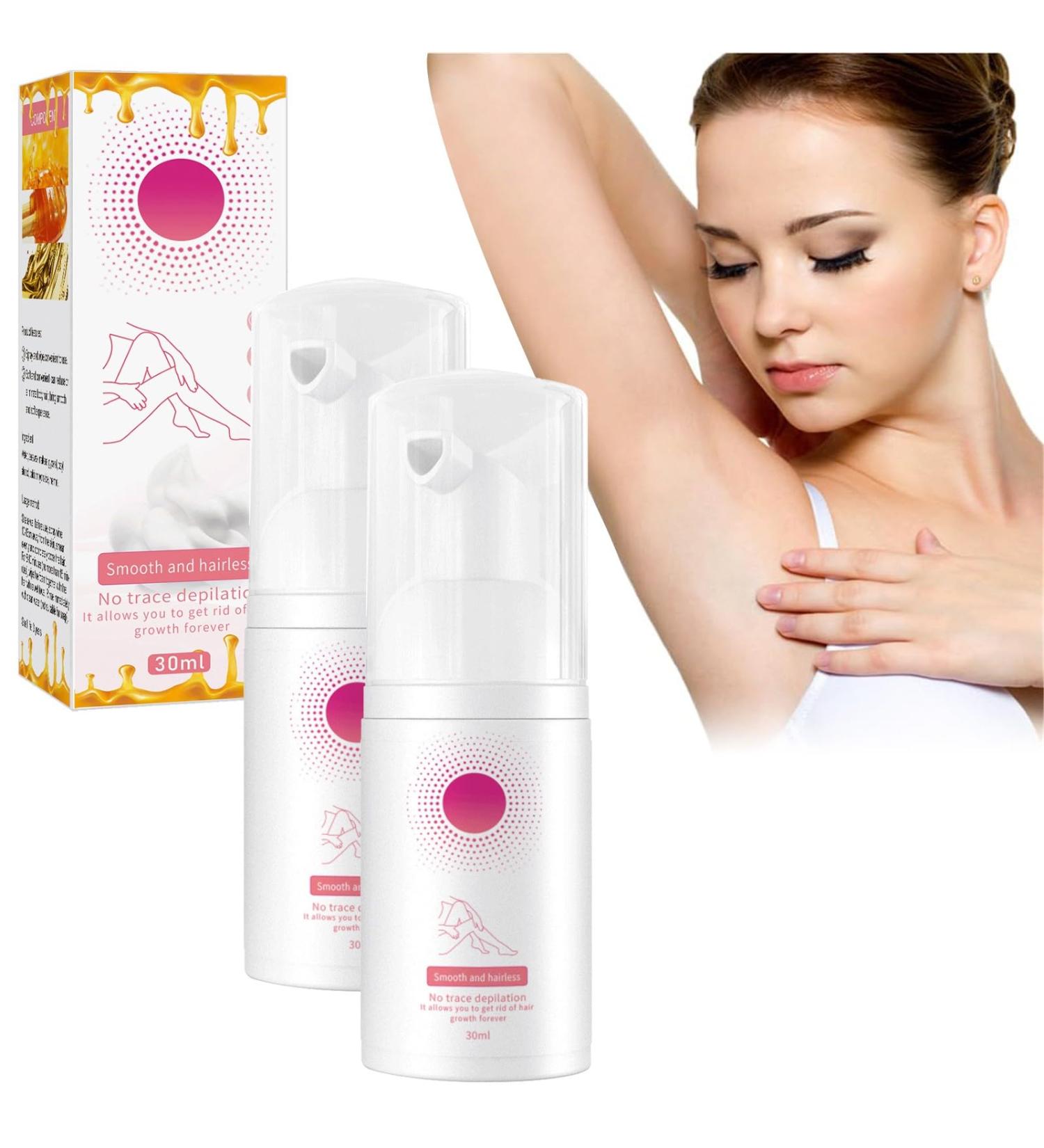 Vegan Body Hair Removal Foam & Depilatory Cream for Sensitive Skin - Intimate Area Face Arms Legs & Bikini Zone (30ml) - Buy Online on GoSupps.com