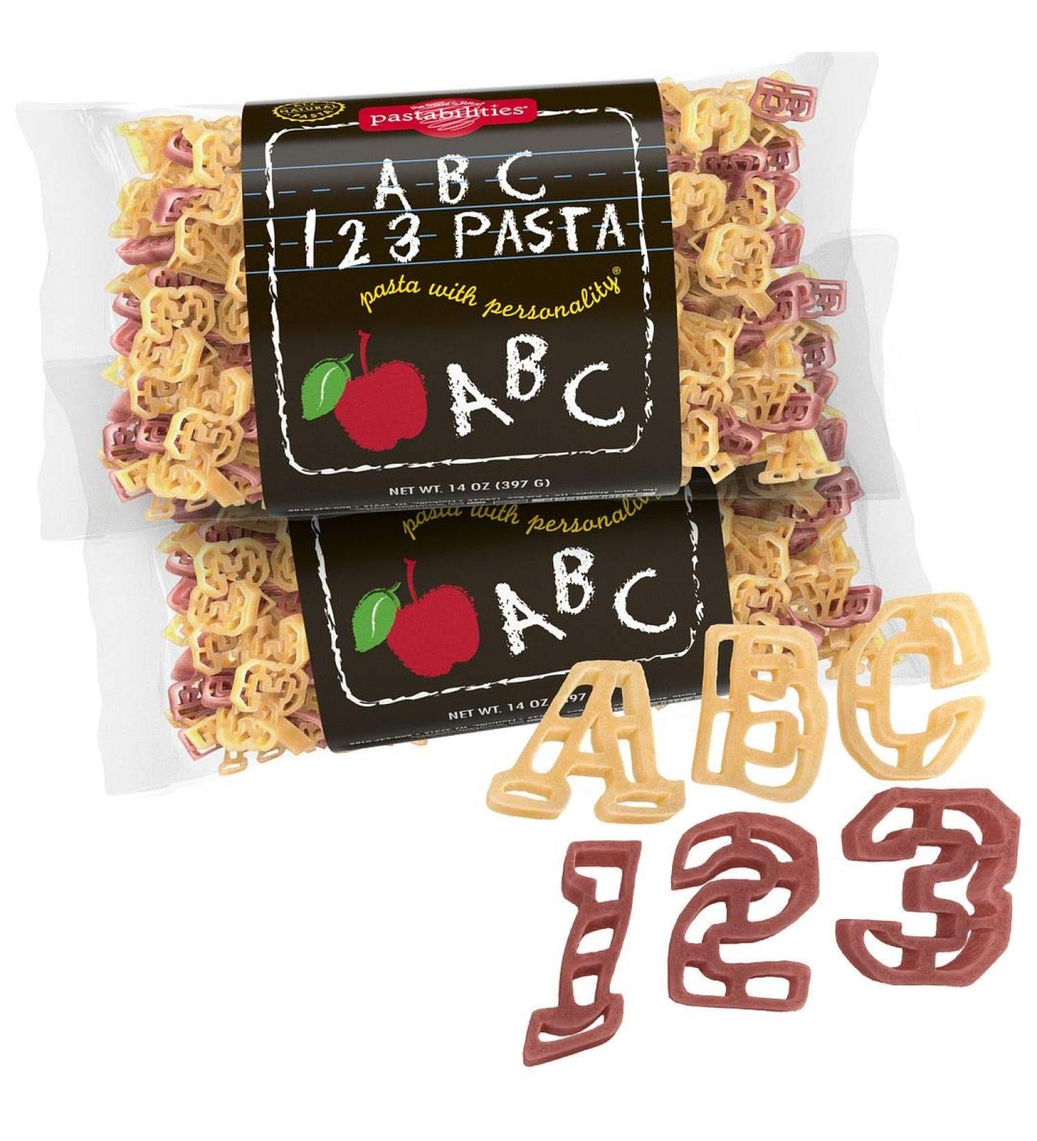 Pastabilities ABC 123 Pasta - Fun Shaped Noodles for Kids & Teachers - Non-GMO Natural Wheat Pasta 14 oz (2 Pack) - Buy Online on GoSupps.com