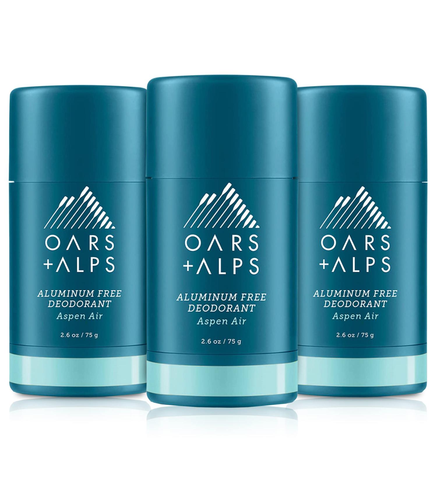 Oars + Alps Aluminum Free Deodorant for Men and Women Dermatologist Tested and Made with Clean Ingredients Aspen Air 3 Pack 2.6 Oz Each 3ct - Aspen Air 2.6 Ounce (Pack of 3) - Buy Online on GoSupps.com