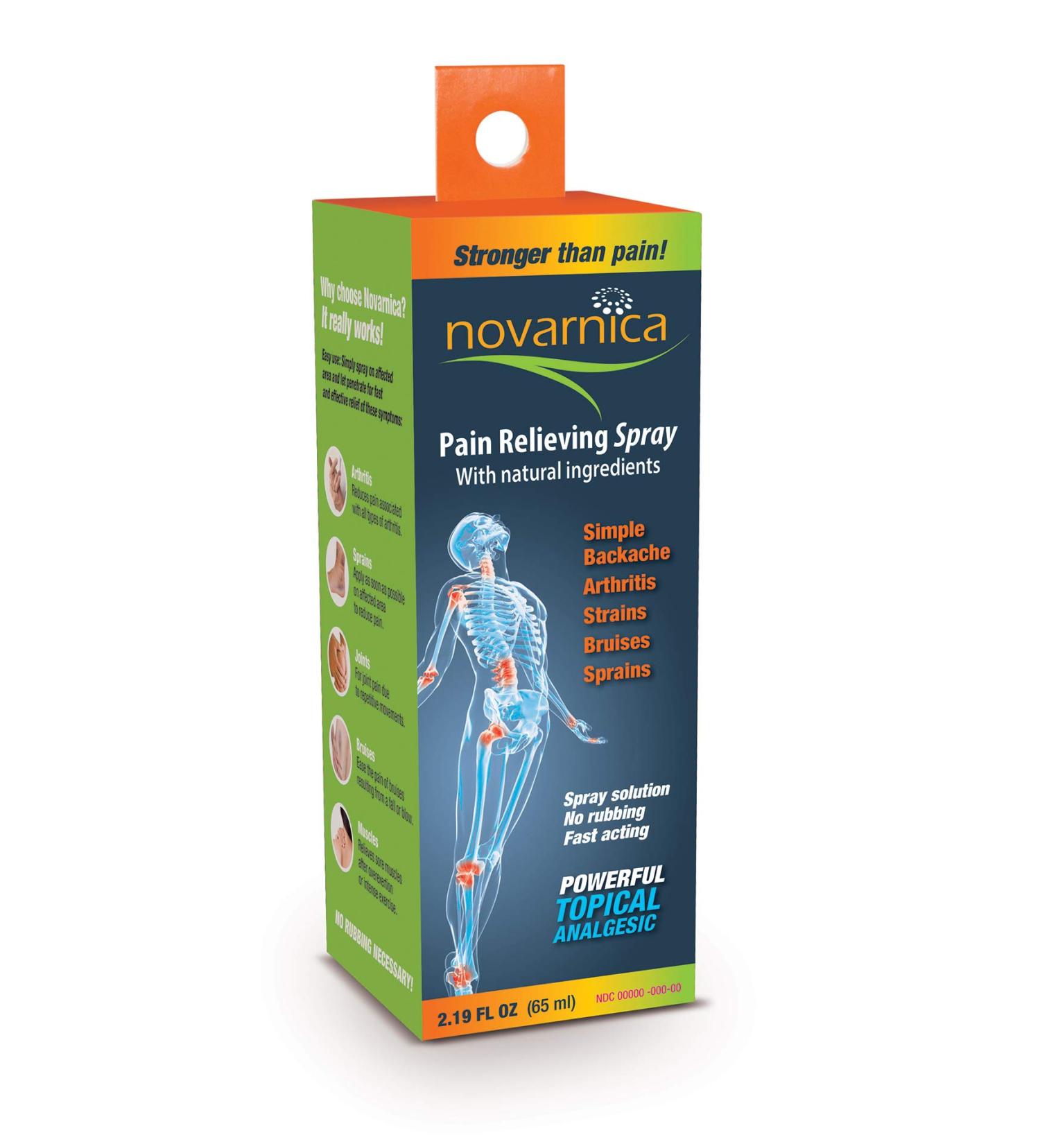 Novarnica Pain reliever spray made of natural ingredients arnica montana 65 Ml Instant relief for arthritis joint pain osteoarthritis sport injuries back pain muscle pain sprains strains and bruises - Buy Online on GoSupps.com