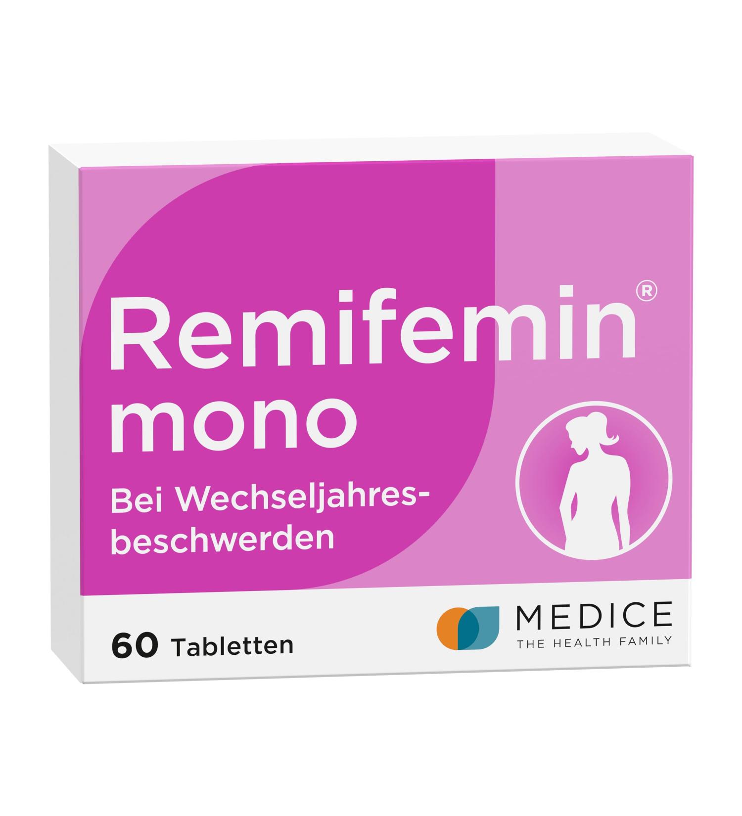 Remifemin Mono 60 Tablets - Hormone-Free Relief for Menopause Symptoms - 1 Pack of 60 Vegetable Capsules - International Shipping Available - Buy Online on GoSupps.com