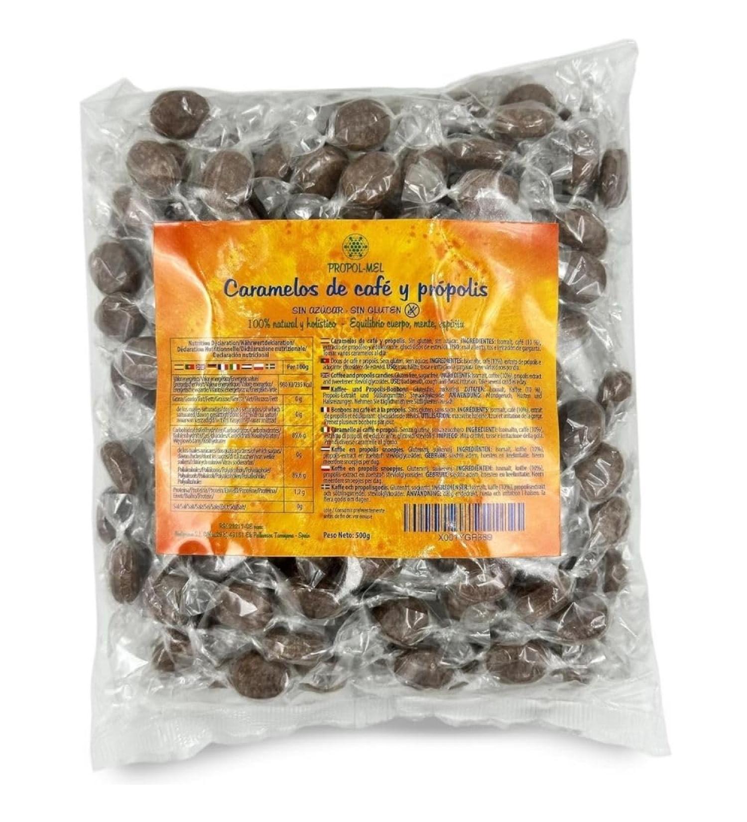 Propol-Mel - Coffee and Propolis Candy 500g | Sugar Free | Gluten Free | Handmade Spain | Oral and Throat Care | Intense Coffee and Propolis | For Bad Breath - Buy Online on GoSupps.com