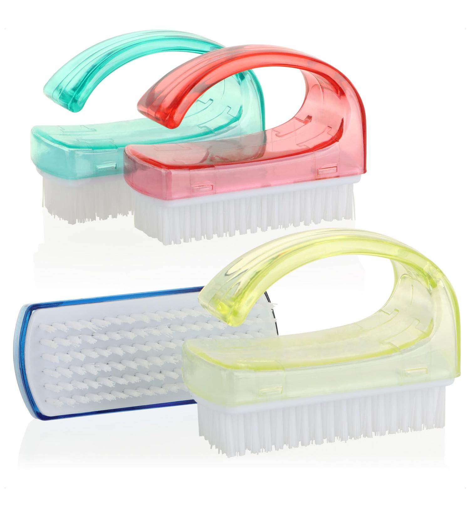 com-four 4X Nail Brush Set Hand Washing & Cleaning Brush with Handle Color Mix (4 Pieces) - International Shipping Available - Buy Online on GoSupps.com