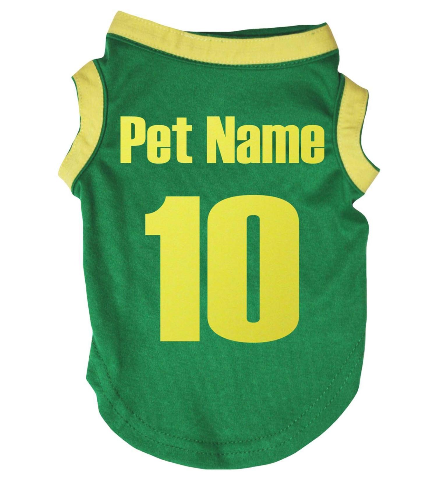 Petitebelle Puppy Clothes Dogs National 10 Cotton Jersey Customizable Green XX-Large