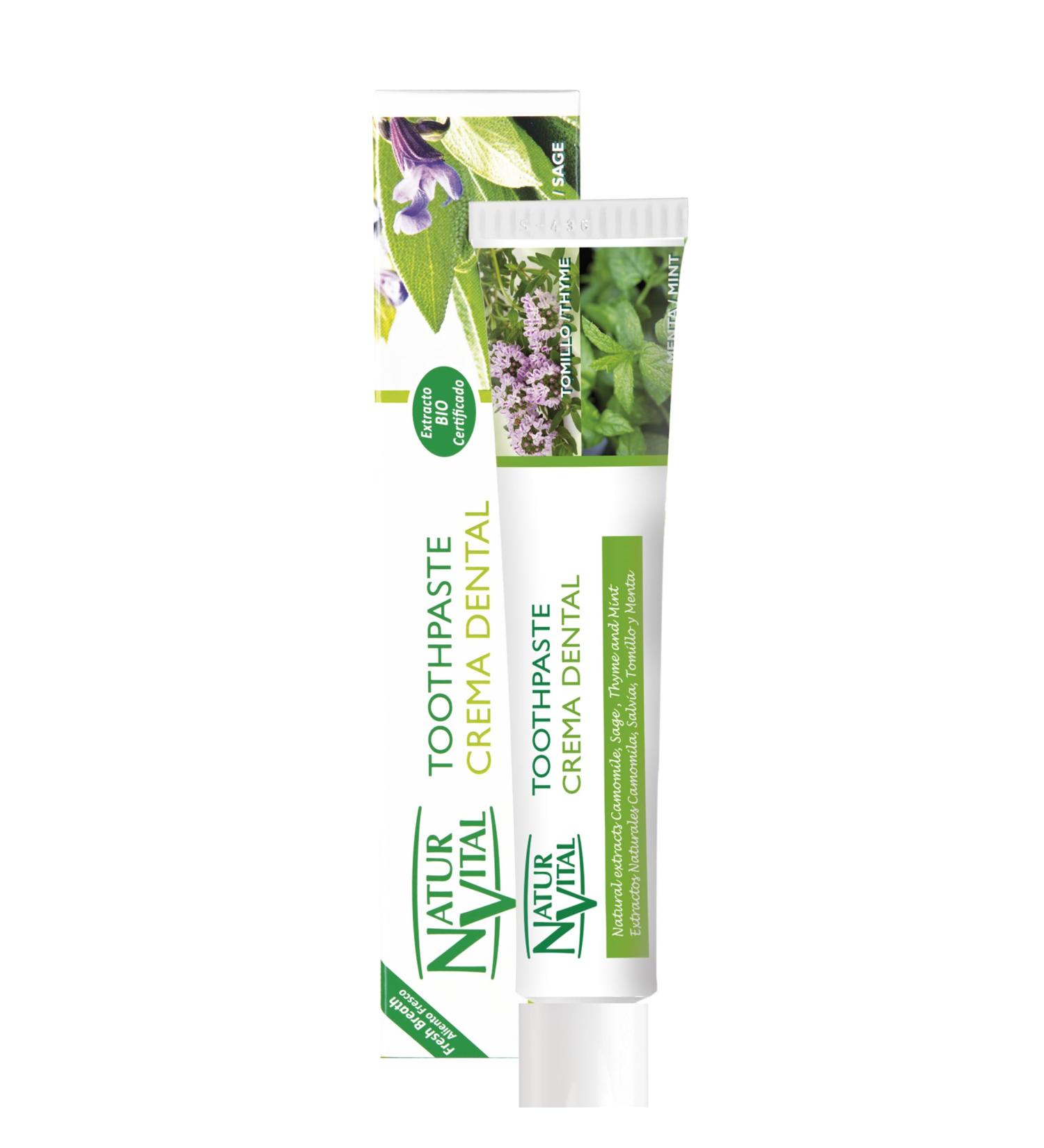  NaturVital NaturVital Fresh breath natural dental cream with extracts of mint sage chamomile and thyme 75 ml - Buy Online on GoSupps.com