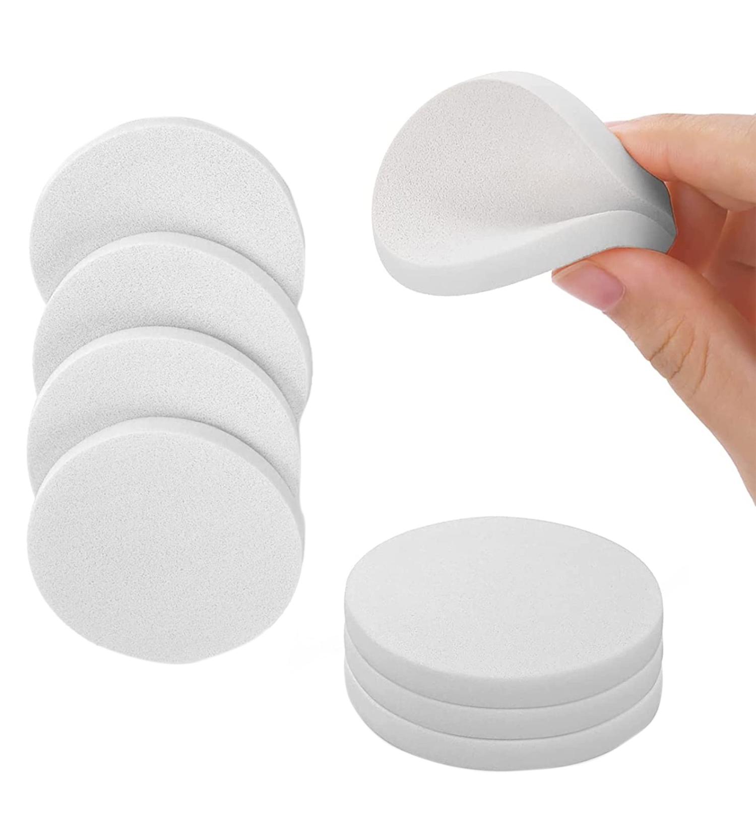 8 Pack Makeup Sponge Blenders Circle Shaped White Soft and Flexible Foundation Make up Blender Pads for Liquid Creams and Powders Wet and Dry use Perfect for Everyday Use - Buy Online on GoSupps.com