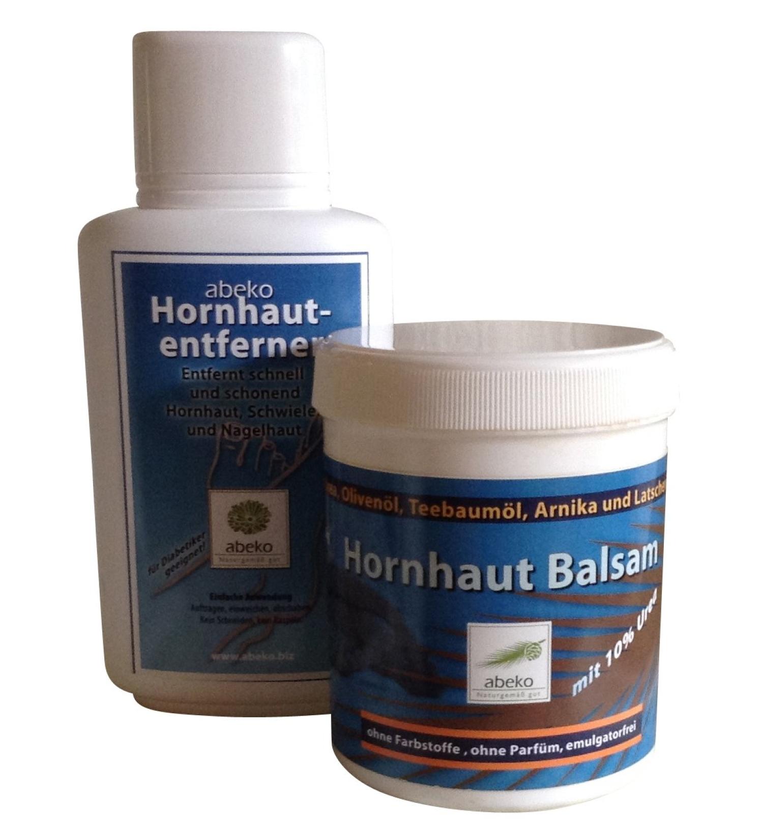 Foot care set with liquid callus remover and callus balm 250 ml each