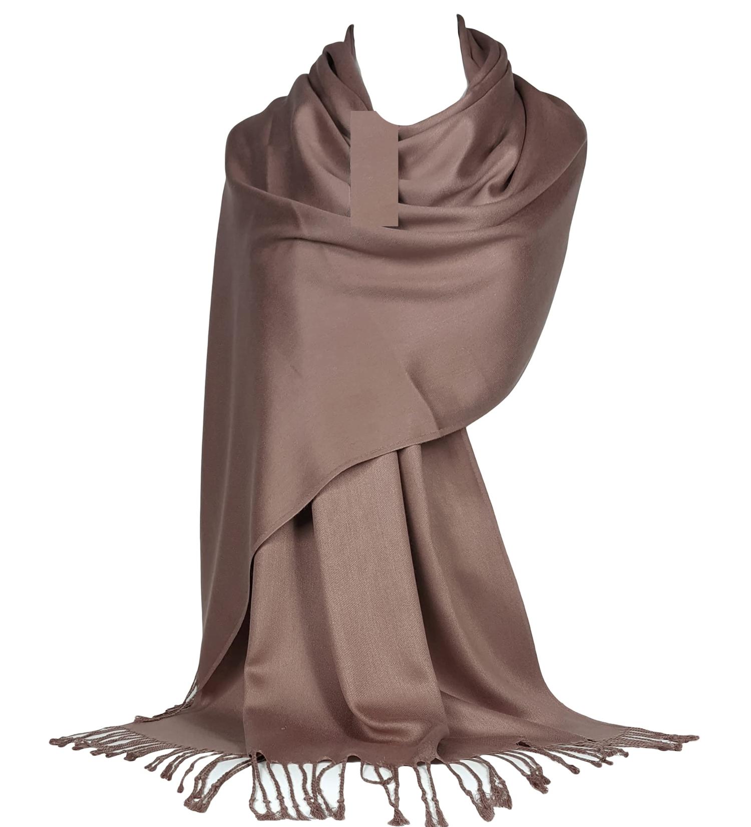GFM Smooth Shiny Pashmina Style Scarf in Cadbury Brown - L9 - Buy Online on GoSupps.com
