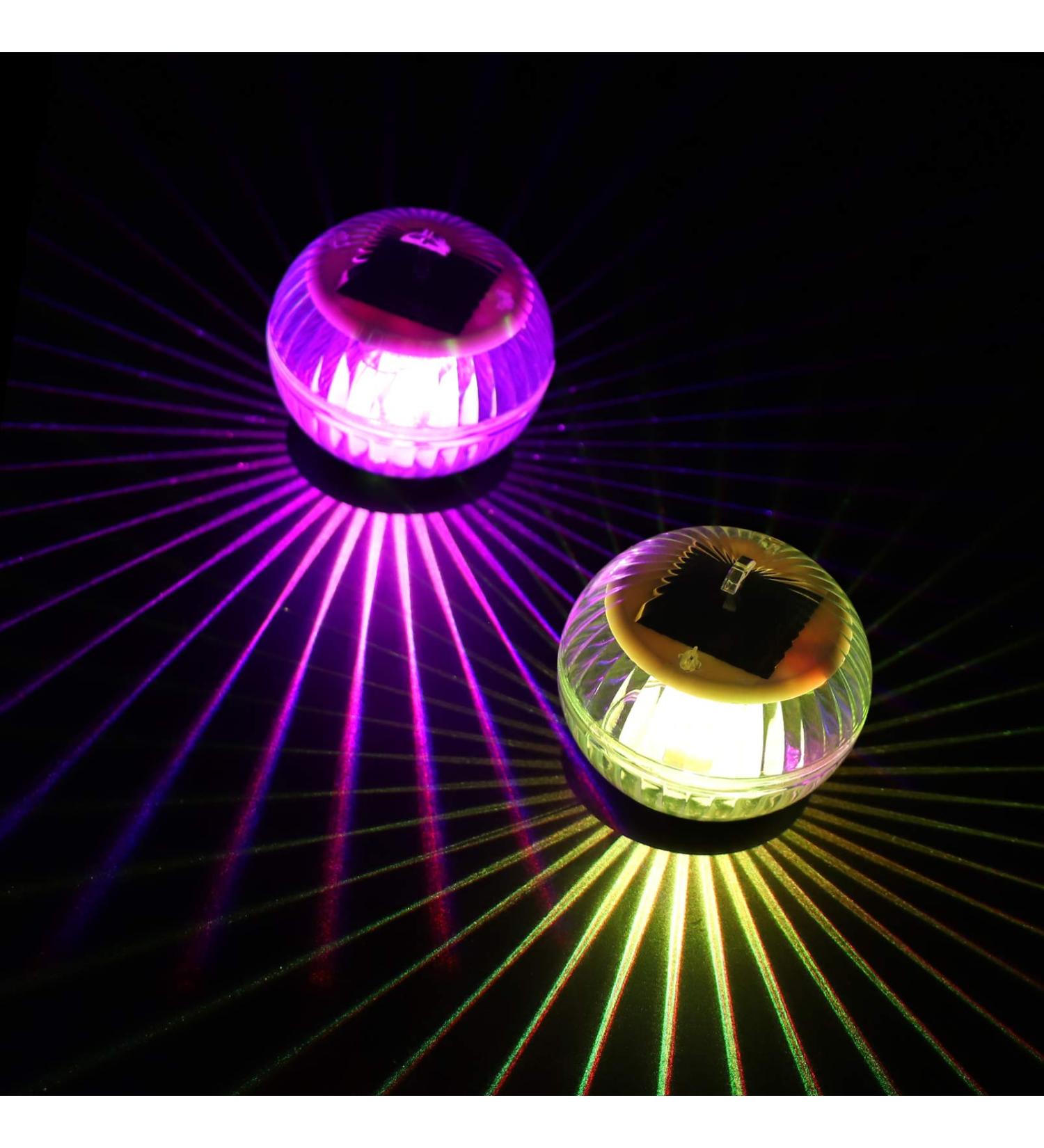 Solar Pool Lights Floating Globe Lights Waterproof Floating Lights with 7 Changing Colors 2pcs (As Shown) - Buy Online on GoSupps.com