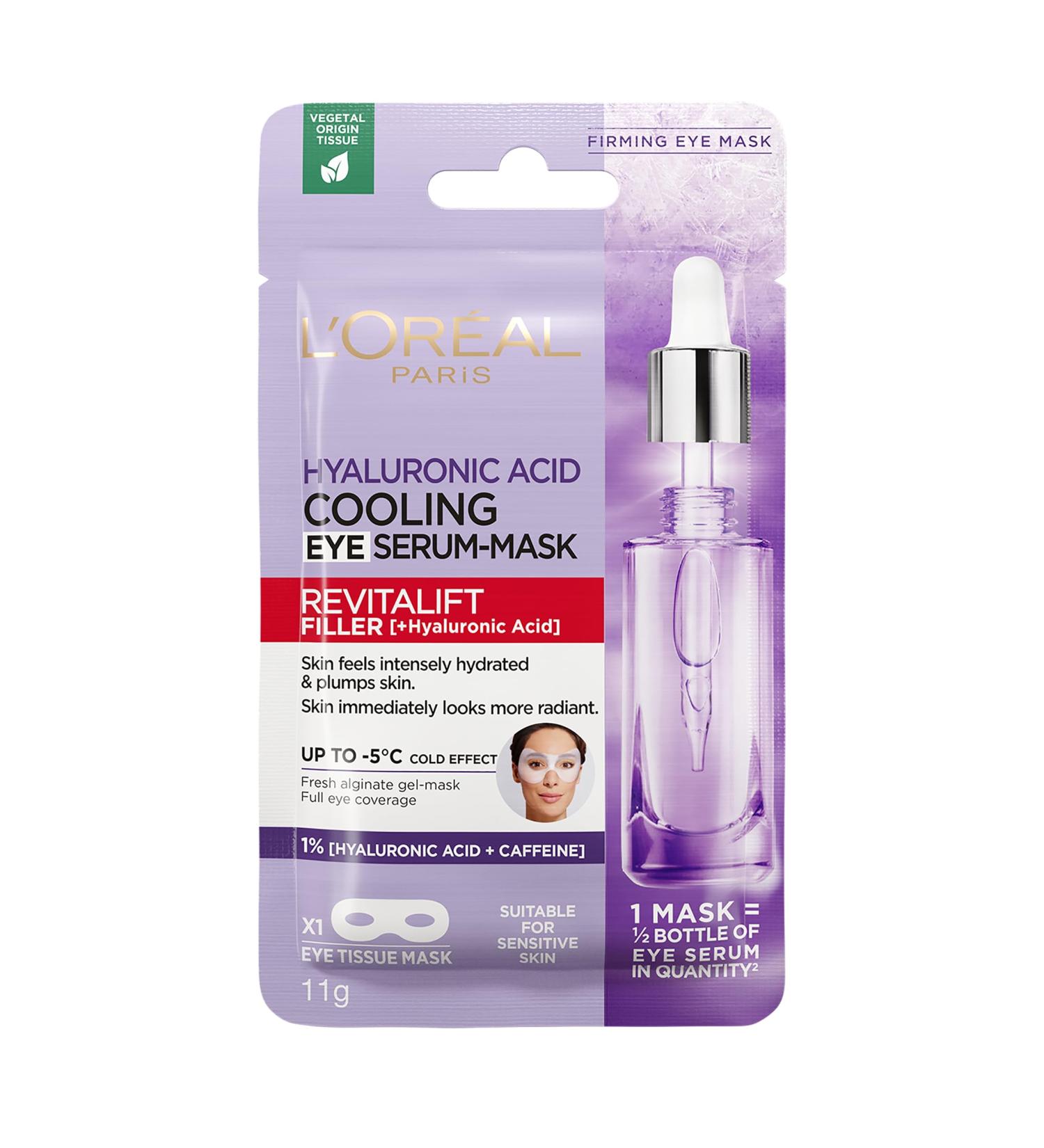 L'Oreal Paris Revitalift Filler Hyaluronic Acid and Caffeine Plumping and Brightening Eye Sheet Mask - Buy Online on GoSupps.com