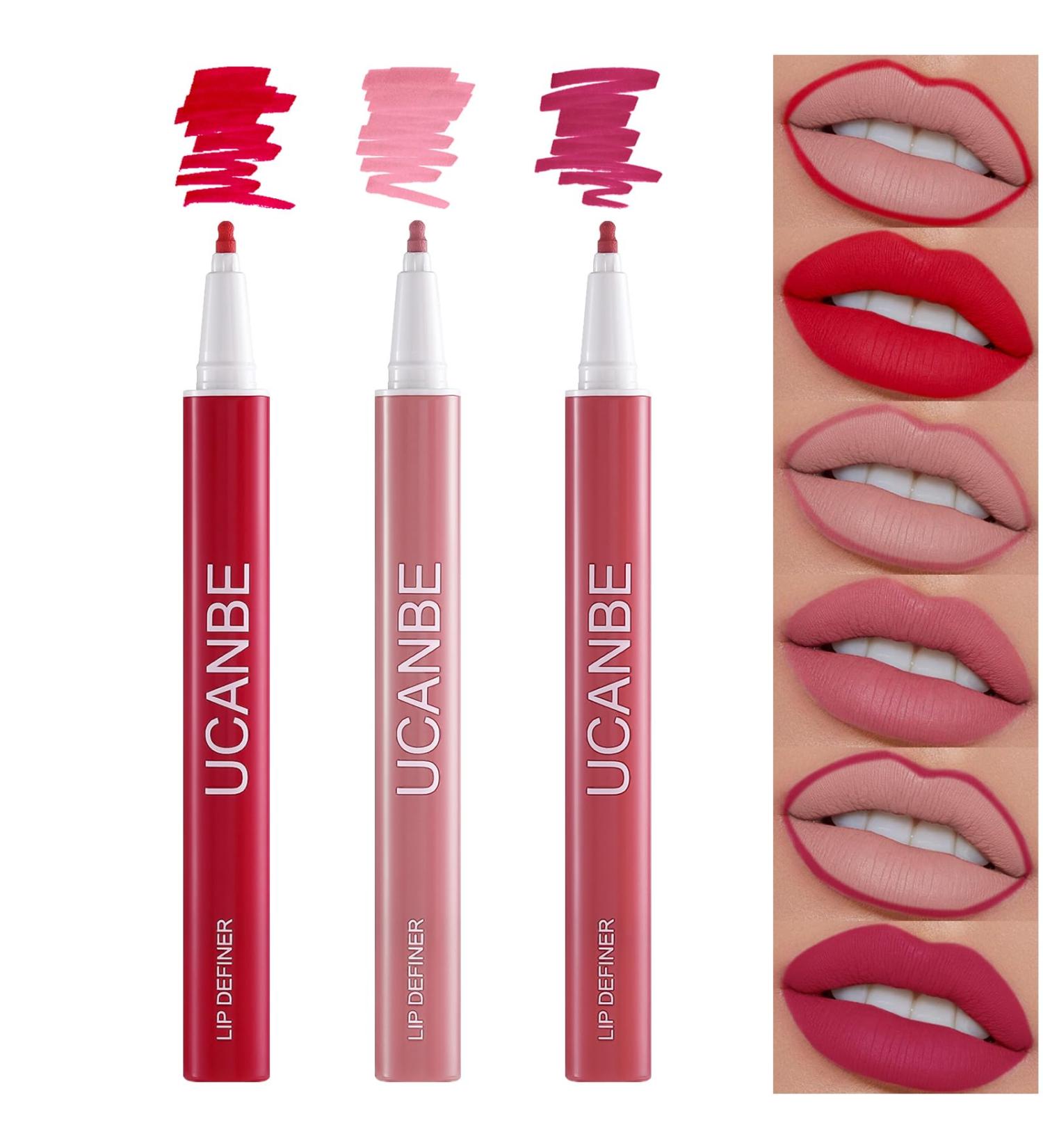 3PCS High Pigment Lipstick & Lip Liner Set - Nude Matte Shades for Sculpting & Filling | Long-lasting Intense Colour Non-stick - Women's Makeup Set - Buy Online on GoSupps.com