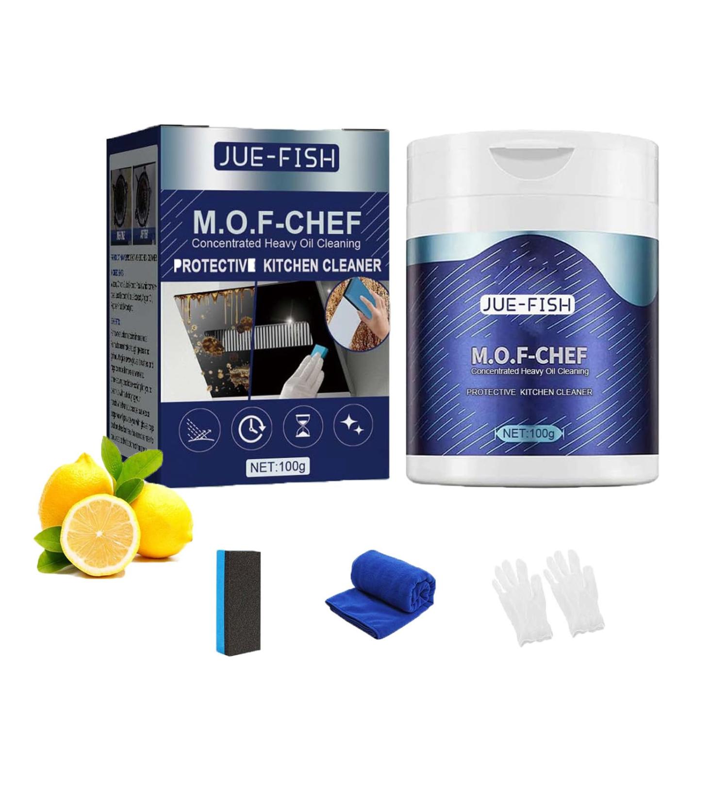 Mof Chef Cleaning Powder Heavy Duty Degreaser Cleaner Mof Chef Cleaner Powder Mof Chef Protective Kitchen Cleaner All Purpose Cleaner Powder Stubborn Grease & Grime Remover 100g (1PC) - Buy Online on GoSupps.com