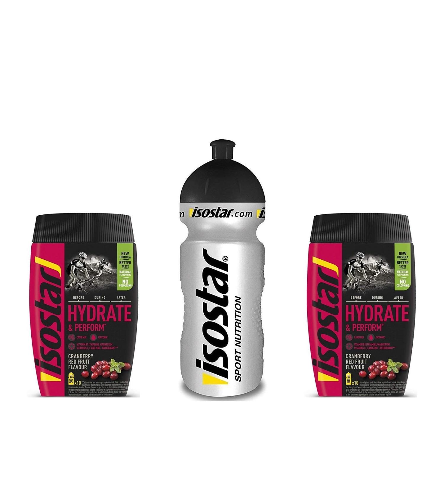  Isostar Isostar Hydrate & Perform Iso Drink - 400g Isotonic Drink Powder - Electrolyte Powder to Support Sports Performance - 2 Cranberries + 0.5 Litre Bottle - Buy Online on GoSupps.com