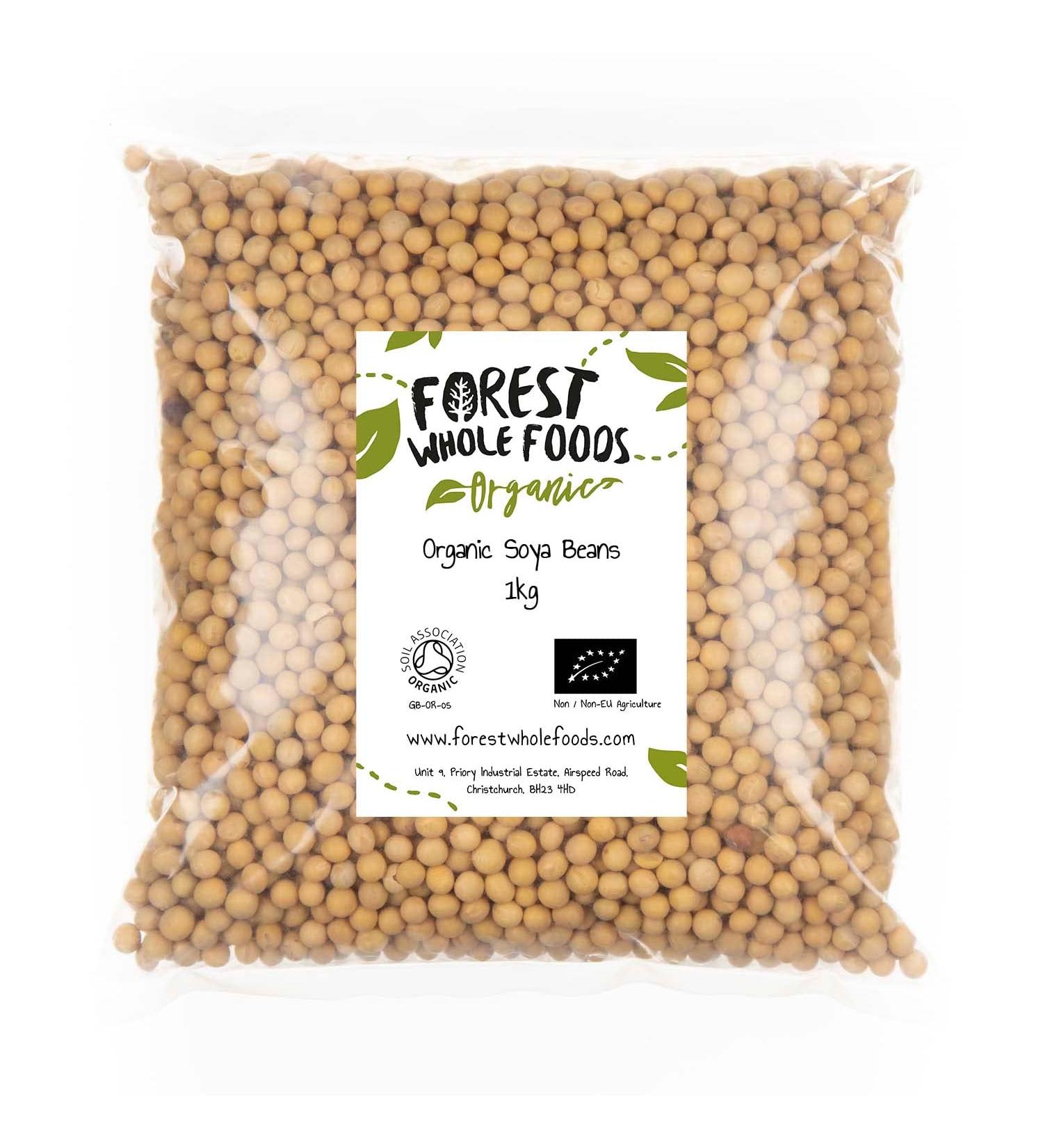 Forest Whole Foods Organic Soya Beans 1kg - Premium Quality Superfood - Buy Online on GoSupps.com