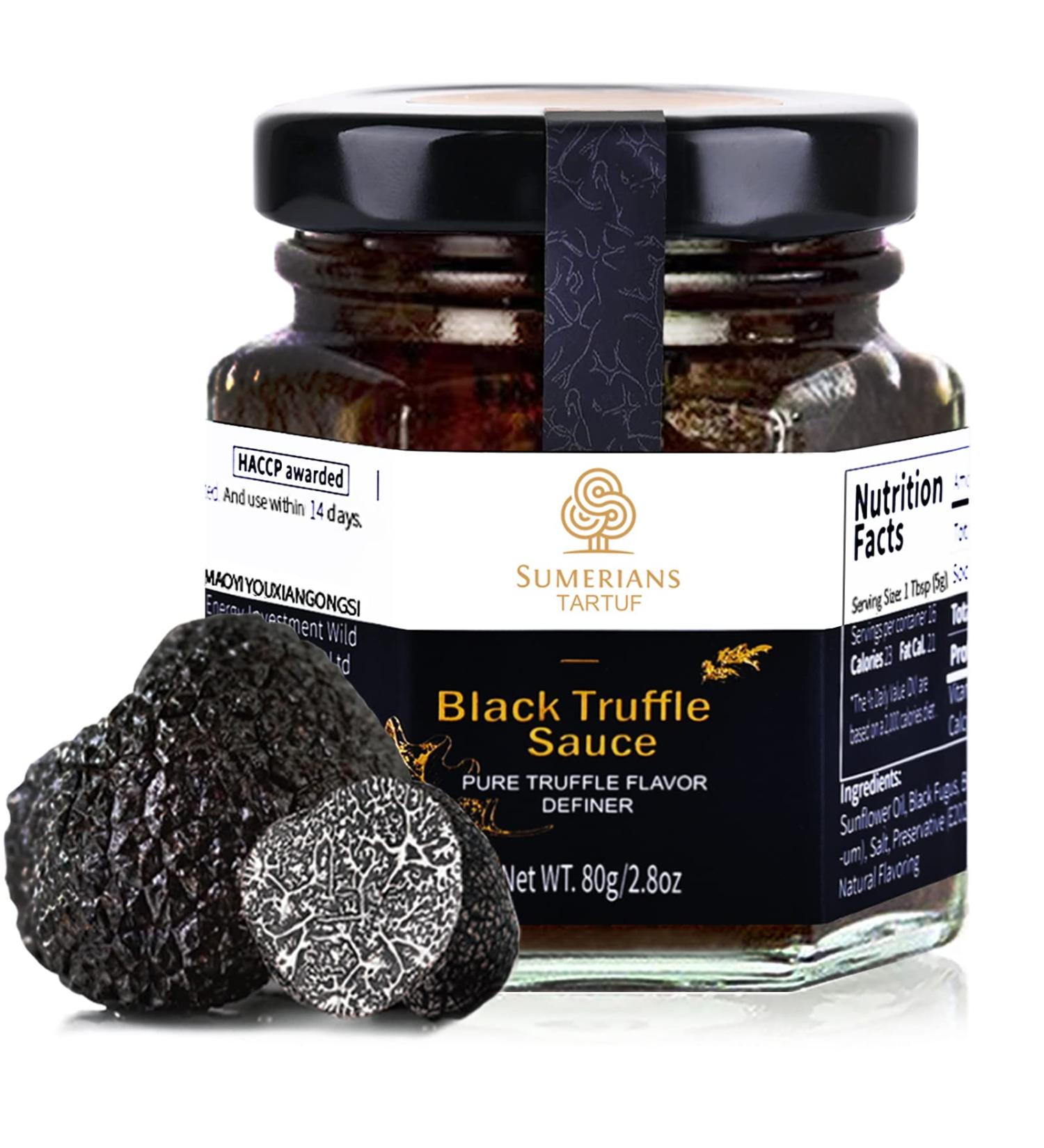Sumerians Tartuf Black Truffle Sauce - 2.8oz (80g) Pure Truffle Flavor for Pizza, Pasta, Hamburger, Steak, Hot Dog & Sandwich - Buy Online on GoSupps.com
