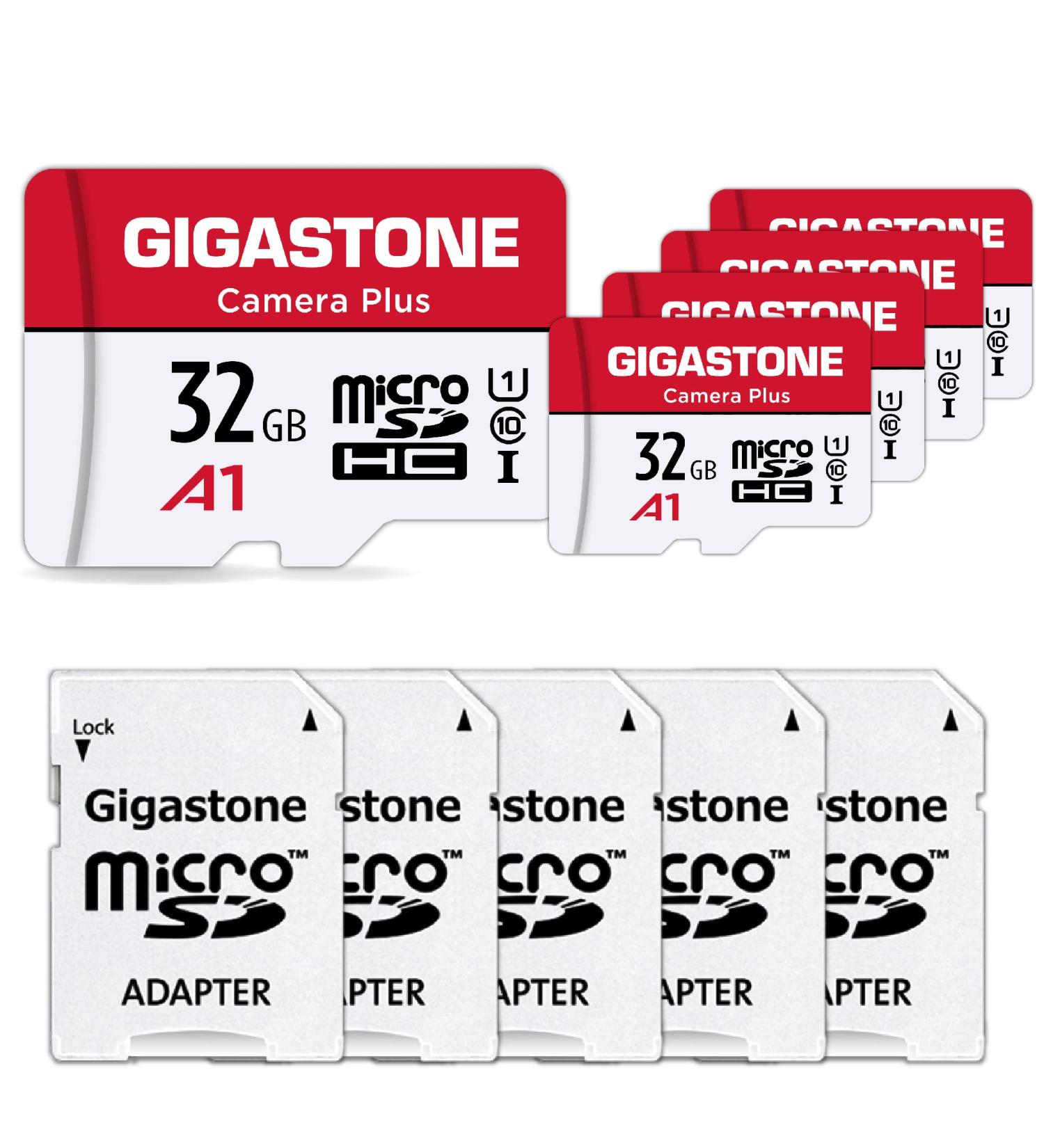 Gigastone 32GB Micro SD Card 5-Pack for Cameras, Wyze Cam, Roku - UHS-I U1 A1 Class 10 - up to 90MB/s with Adapter - Buy Online on GoSupps.com