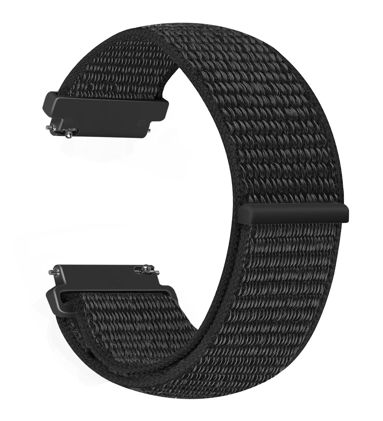 Vodtian 20mm Nylon Bracelet for Samsung Galaxy Watch 6/5/4 & Garmin Vivoactive3/5 - Durable Sports Band for Men & Women - Black - Buy Online on GoSupps.com