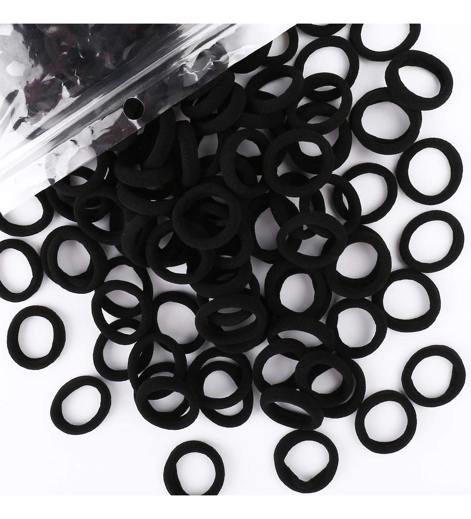 200PCS Mini Seamless Black Baby Hair Bands for Girls - Soft Toddler Hair Ties/Ponytail Holders 1 Inch Diameter - Buy Online on GoSupps.com