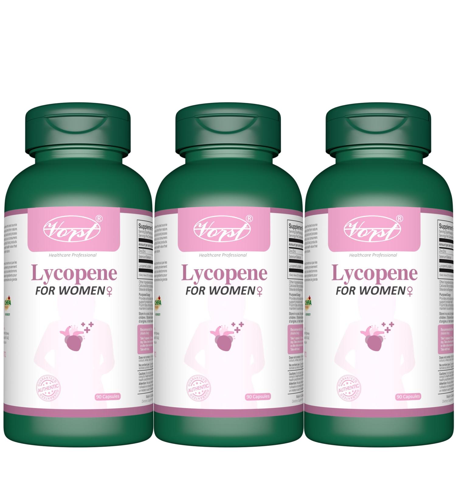 VORST Lycopene Supplement for Women 3 x 90 Capsules | Powder Pills | 3 Bottles 270 count (Pack of 1) - Buy Online on GoSupps.com
