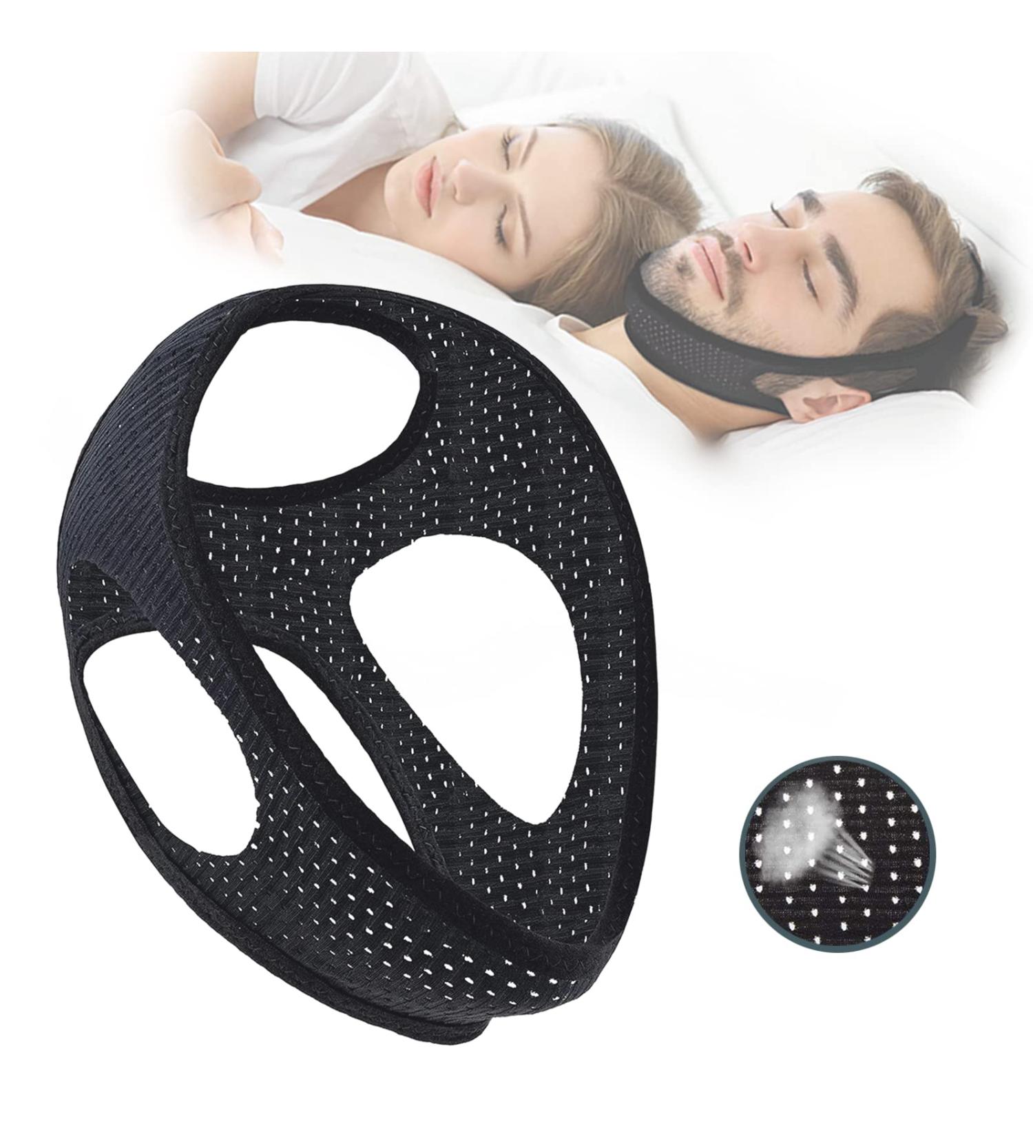 Evsfoex Anti Snoring Chin Strap for Men and Women - CPAP Users Snoring Solution for Better Sleep - Black - Buy Online on GoSupps.com