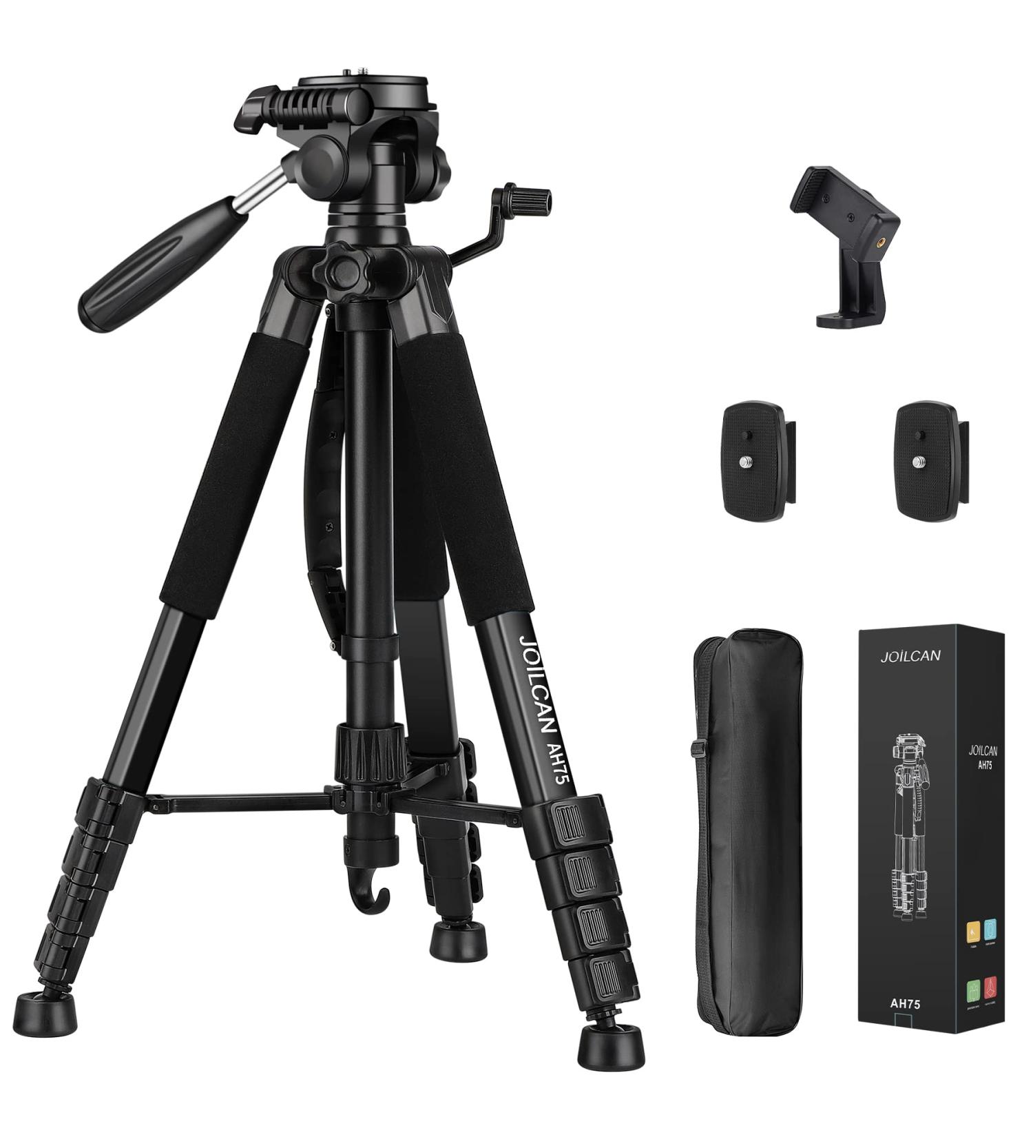 Professional Heavy Duty Camera Tripod Stand - Compatible with DSLR, Canon, Nikon, iPhone - Max Load 15 LB - Black - Buy Online on GoSupps.com