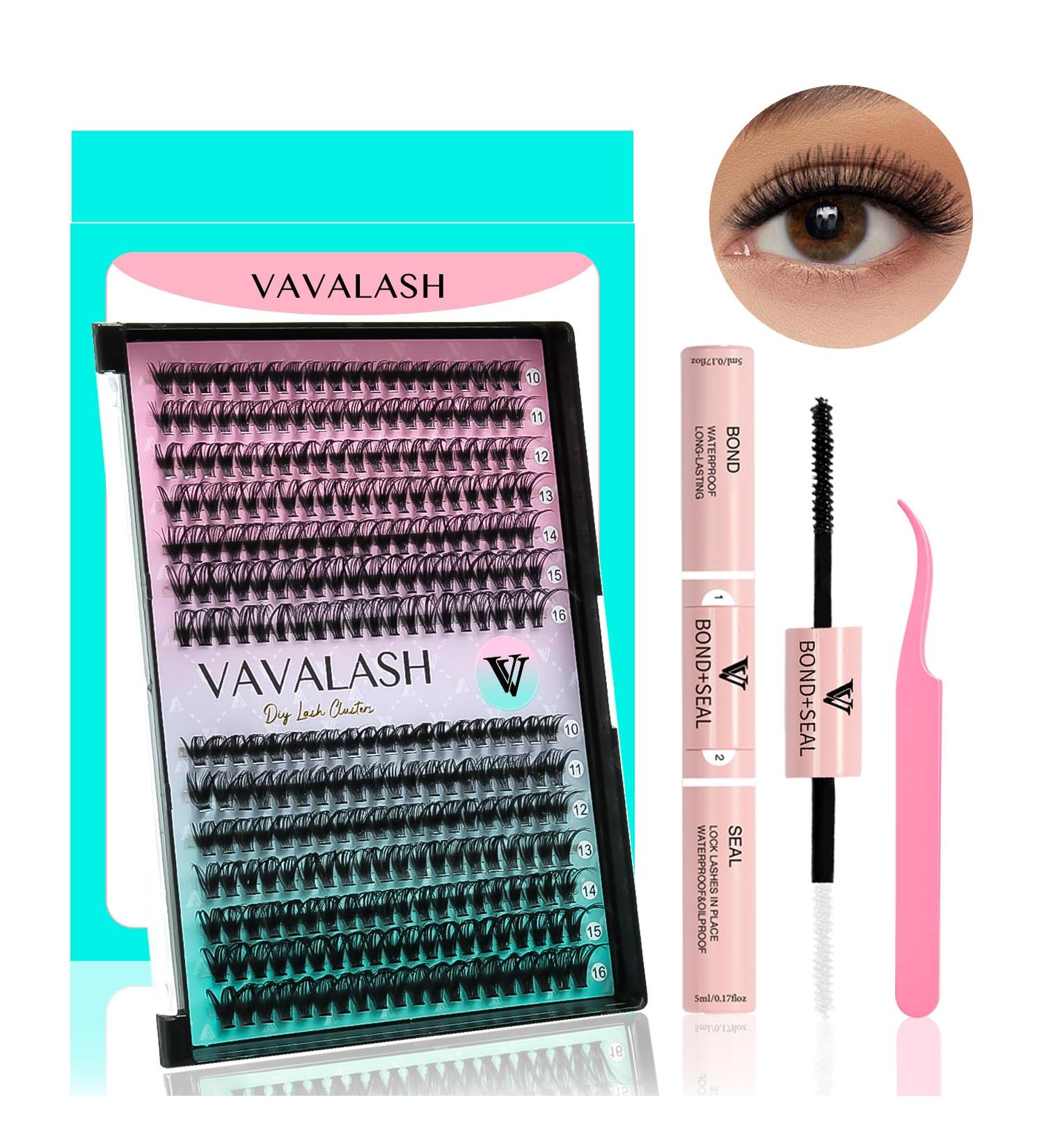 VAVALASH DIY Lash Extensions Kit - 280 Individual Cluster Lashes Lash Bond & Seal Applicator | Perfect for At-Home Eyelash Extensions - Buy Online on GoSupps.com