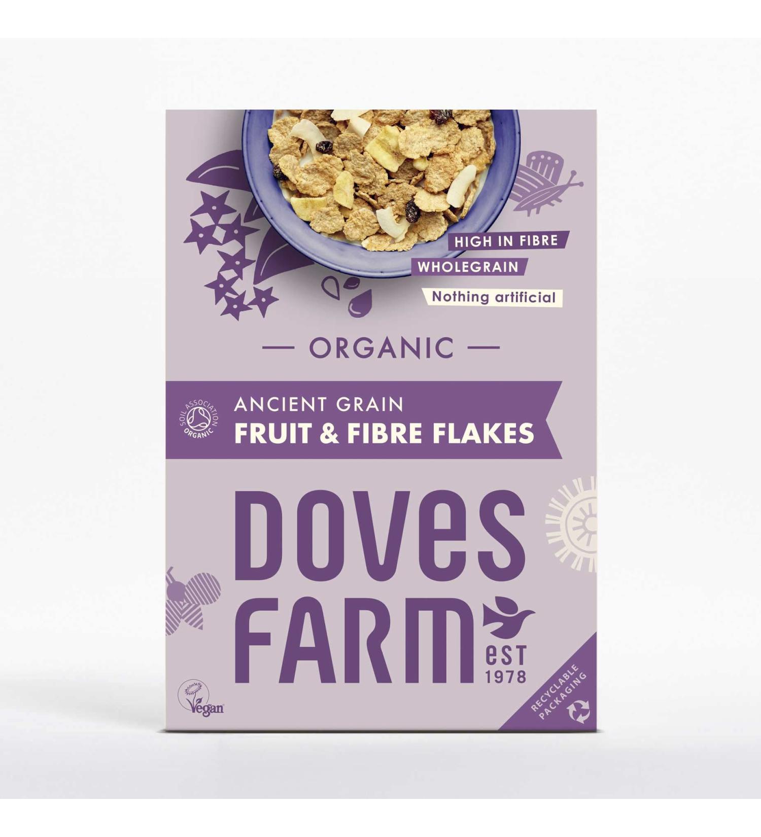 Doves Farm | Fiber Flakes Breakfast Cereal | 5 X 375G - Buy Online on GoSupps.com