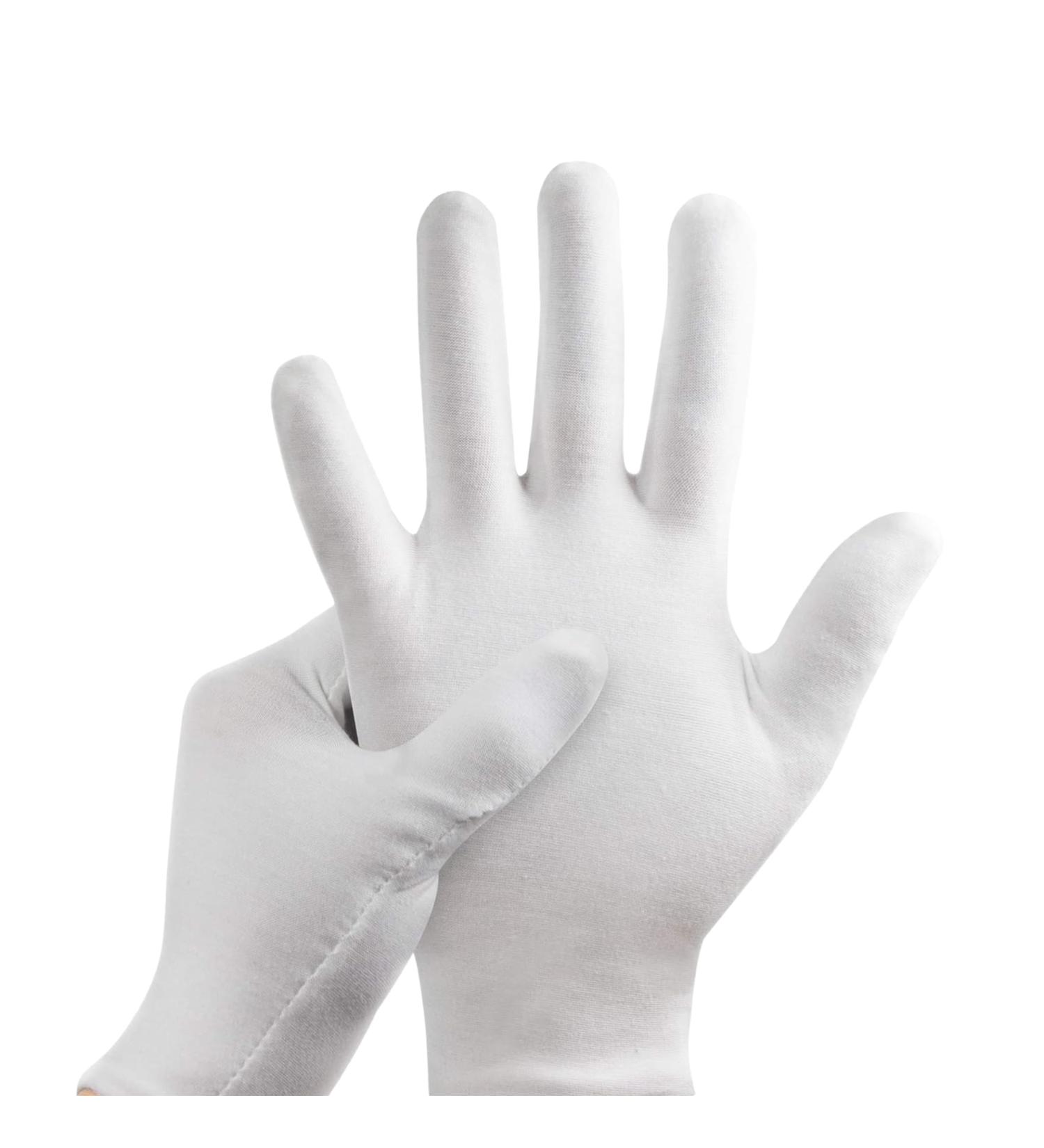 Lizzy White Cotton Gloves Pair Dermatological Eczema Butler Beauty Cotton Gloves for Dry Hands Moisturizing Gloves for Eczema (Small) S (Pack of 2) - Buy Online on GoSupps.com