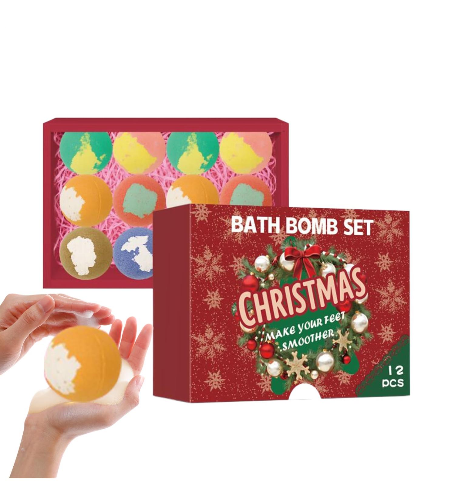  Hailerio Advent Bath Balls | Christmas Oil Bath Salt Ball Set | Skin Care Moisturizing Products for Relaxing Spa Vacation Home Bathroom Living Room Hotel Party - Buy Online on GoSupps.com