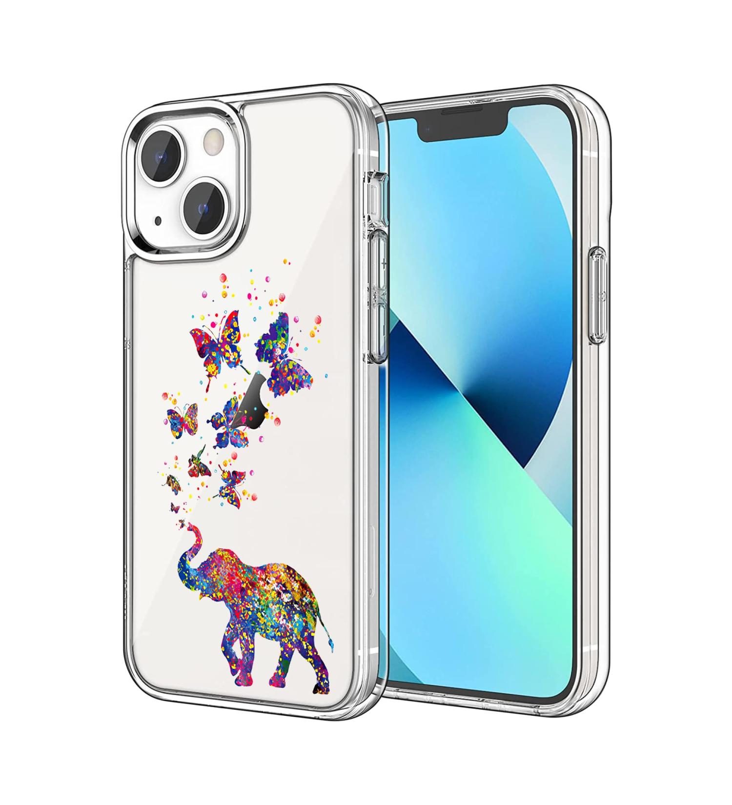 Feizhirunai iPhone 15 Case - Colorful Butterfly & Cute Elephant Design Shockproof Soft TPU Slim Shell (6.1 inch) for Men & Women - Buy Online on GoSupps.com