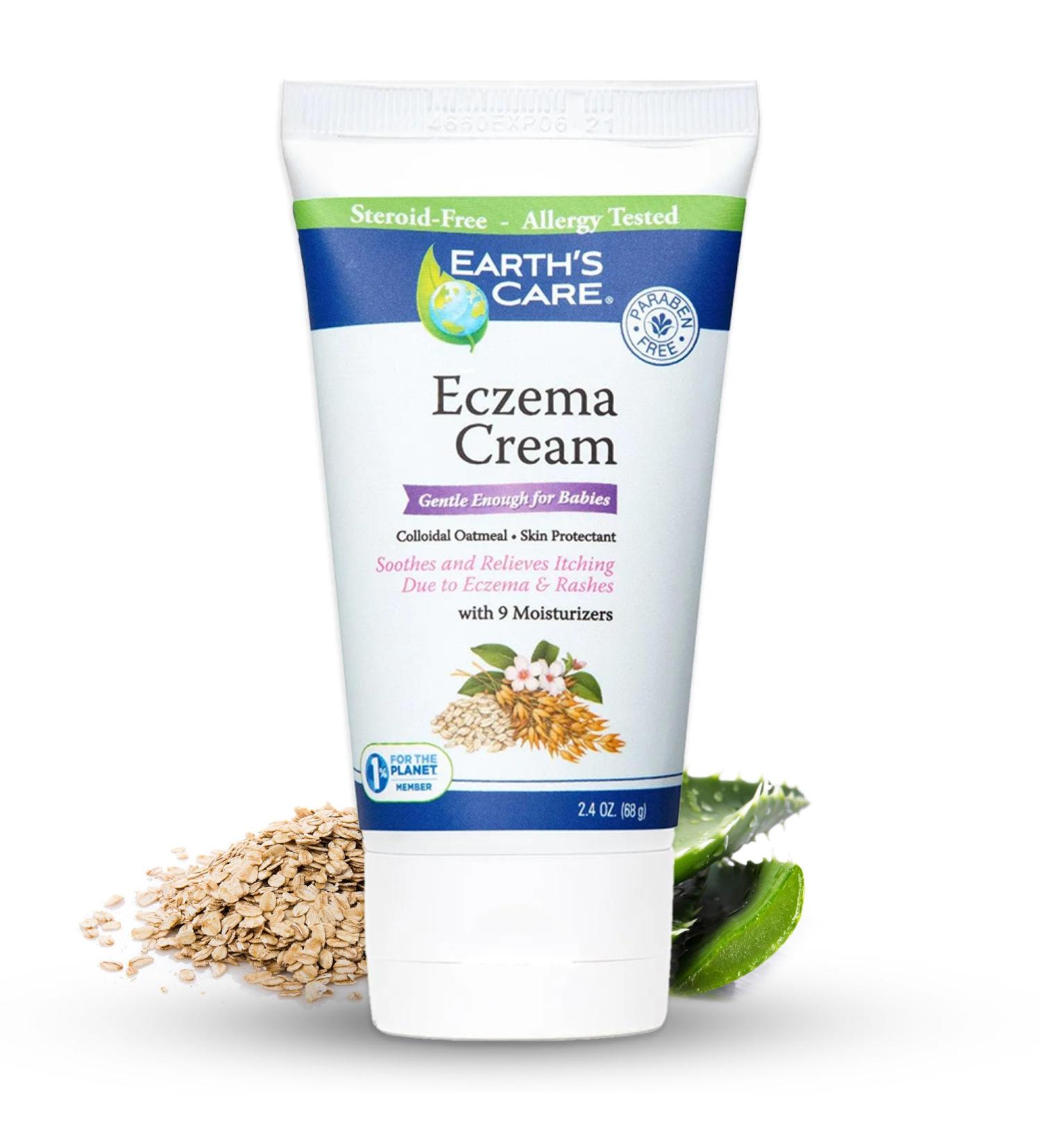 Buy Earth's Care Eczema Cream - Natural Colloidal Oatmeal Treatment for Adults & Kids - 9 Moisturizers - 2.4 OZ - Fast International Shipping - Buy Online on GoSupps.com