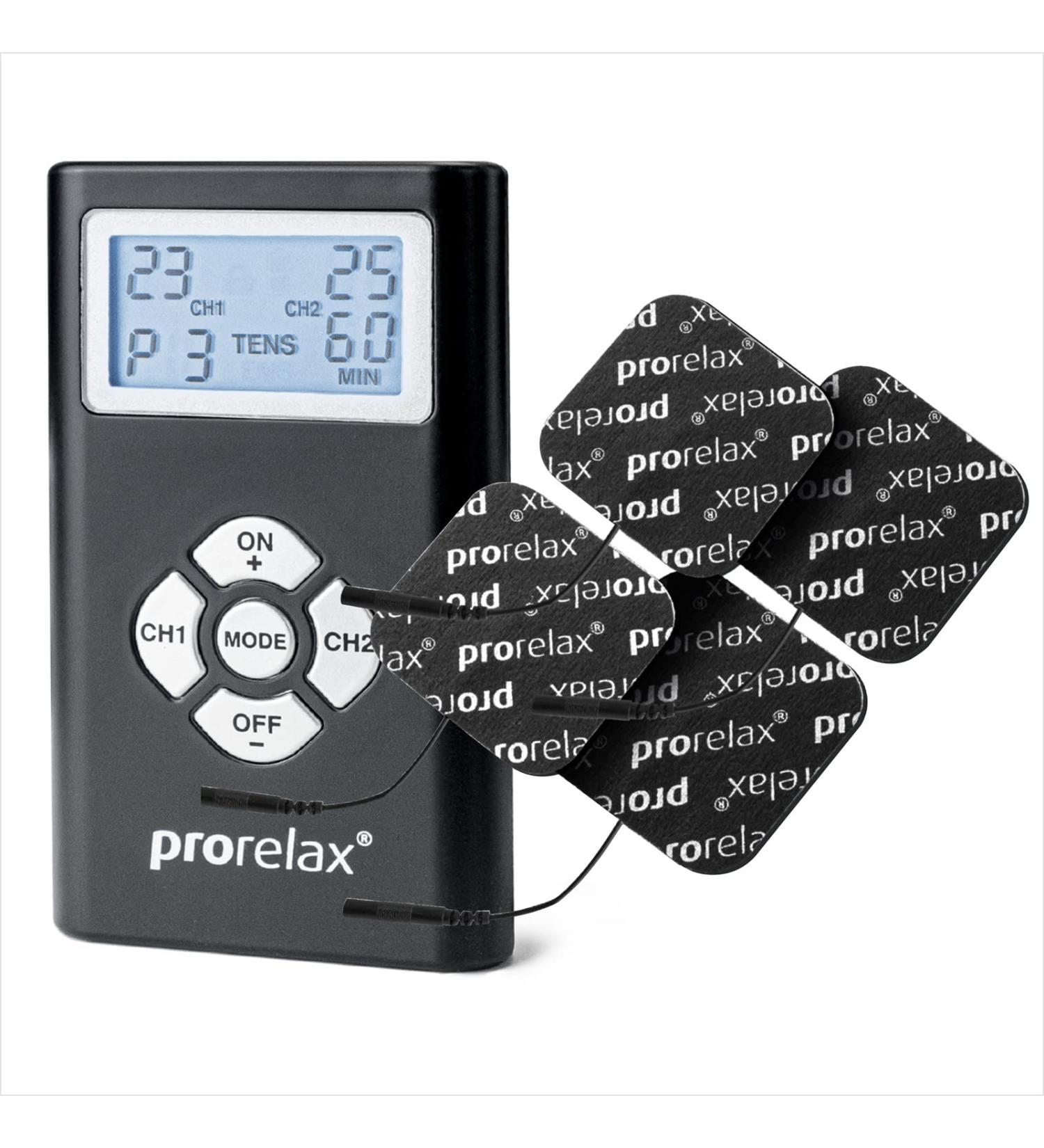 Prorelax Tens/Ems Duo Blackline | Electrotherapy Device for Chronic Pain & Muscle Building | Dual Therapy Massage Device for Tension Relief - Buy Online on GoSupps.com