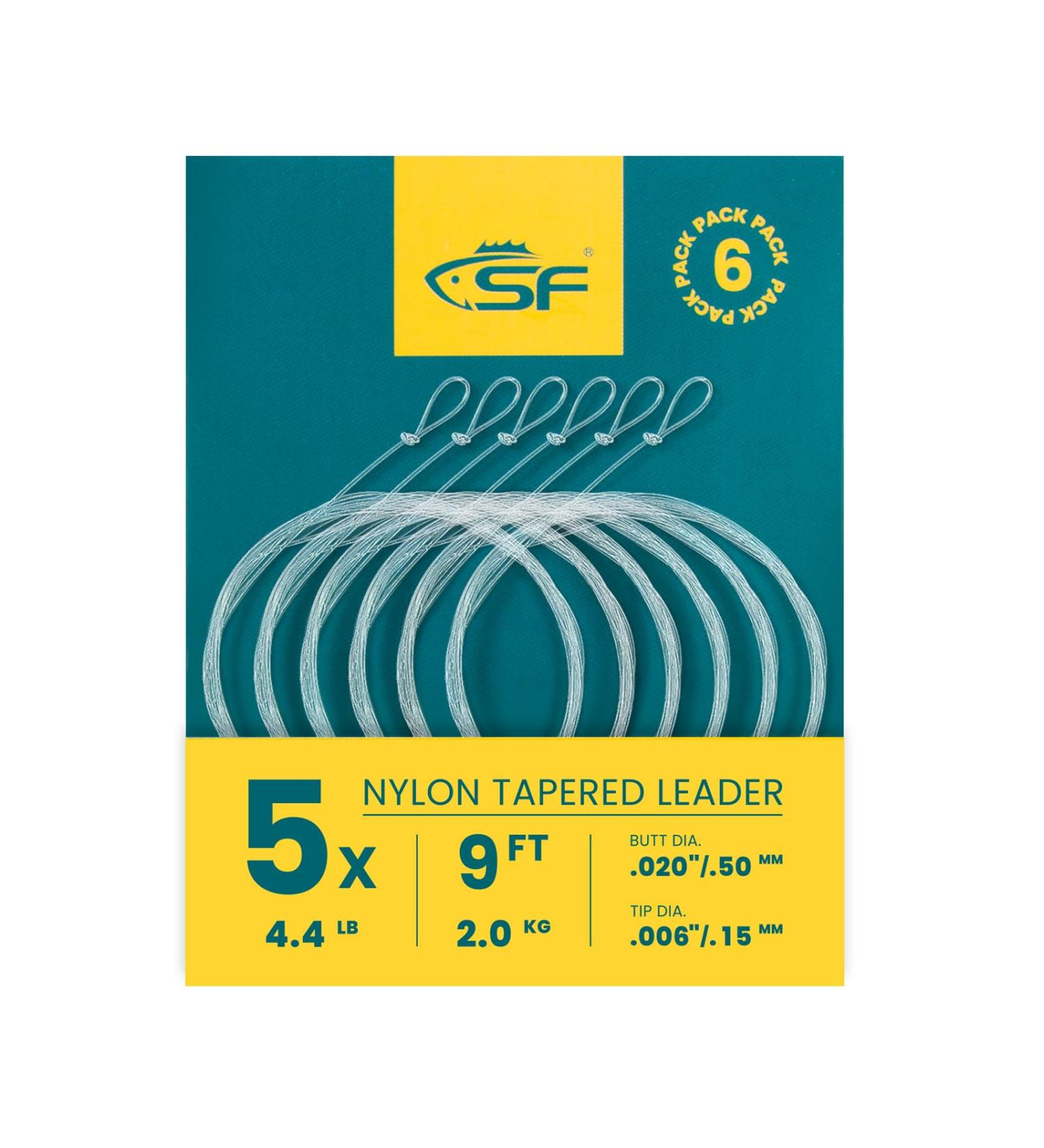 SF Pre-Bound Loop for Fly Fishing - Tapered Nylon Loops (6 Packs) | 7.5ft 9ft 12ft - 0x to 7x - International Shipping Available - Buy Online on GoSupps.com