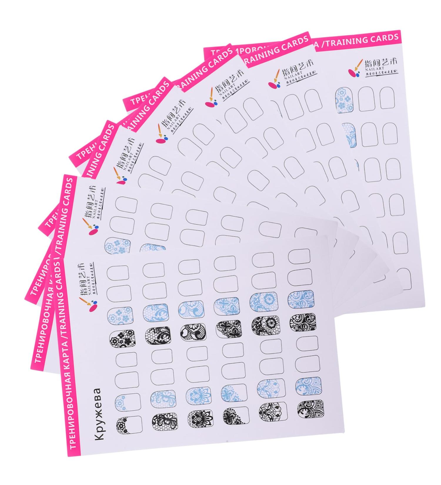 Healeved 12 Sheets Coloring Exercise Book Nail Drawing Nail Art Stamping Plates Nail Art Training Practice Nail Cards Nail Art Practice Line Clipper Grippers Paper Seal Manicure White - Buy Online on GoSupps.com