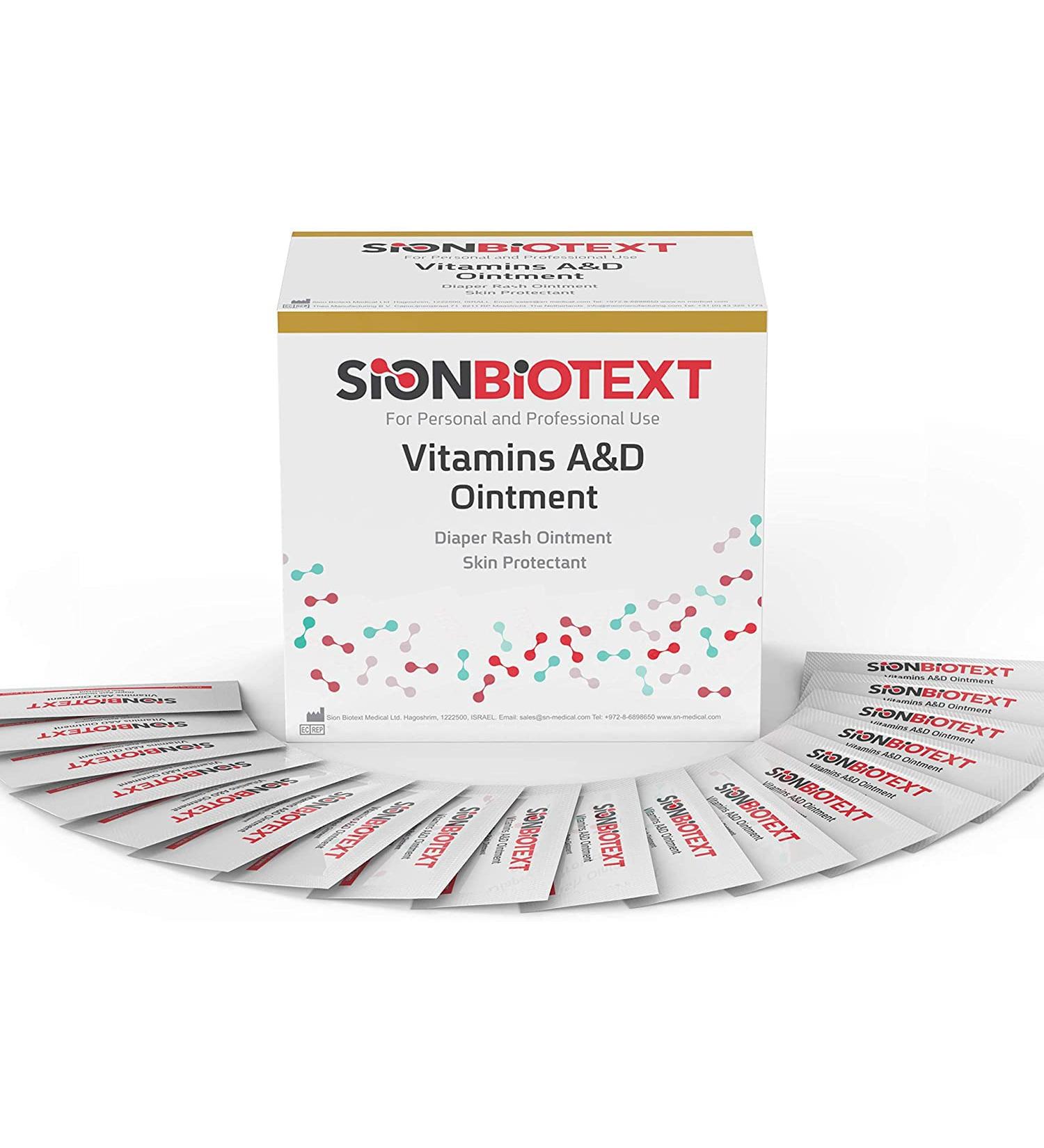 Sion Biotext Baby Diaper Rash A&D Ointment - 144 Packets, Vitamin A+D Healing Cream for Dry & Irritated Skin, Cuts, Burns - Soothing Baby Care Solution - Buy Online on GoSupps.com