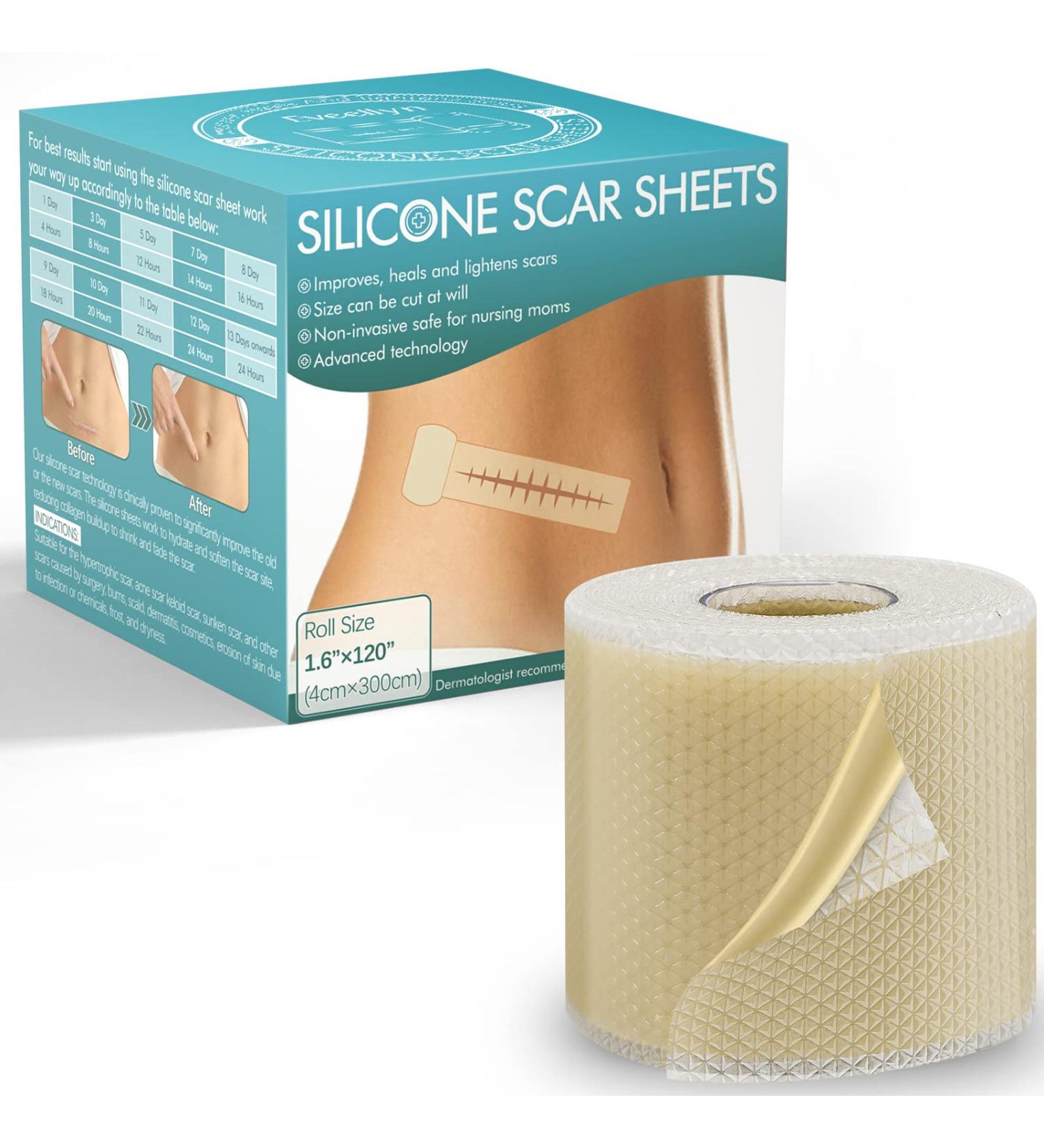 Professional Silicone Scar Sheets Roll 1.6x120 - Effective for C-Section, Surgery, Burns, Keloids - 3M Silicone Tape for Old & New Scars - Buy Online on GoSupps.com