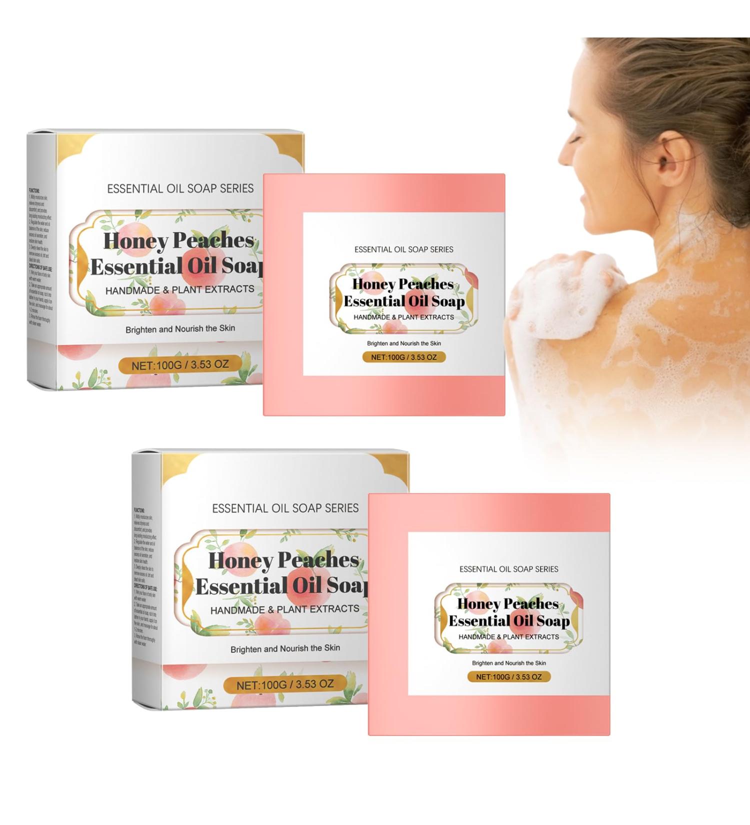  Cynamus 2 Pack Handmade Soap Natural Soap Organic Soap Solid Handmade Soap Peaches Face Body Soft Touch Soap Scented Skin Hair Body Soap - Buy Online on GoSupps.com