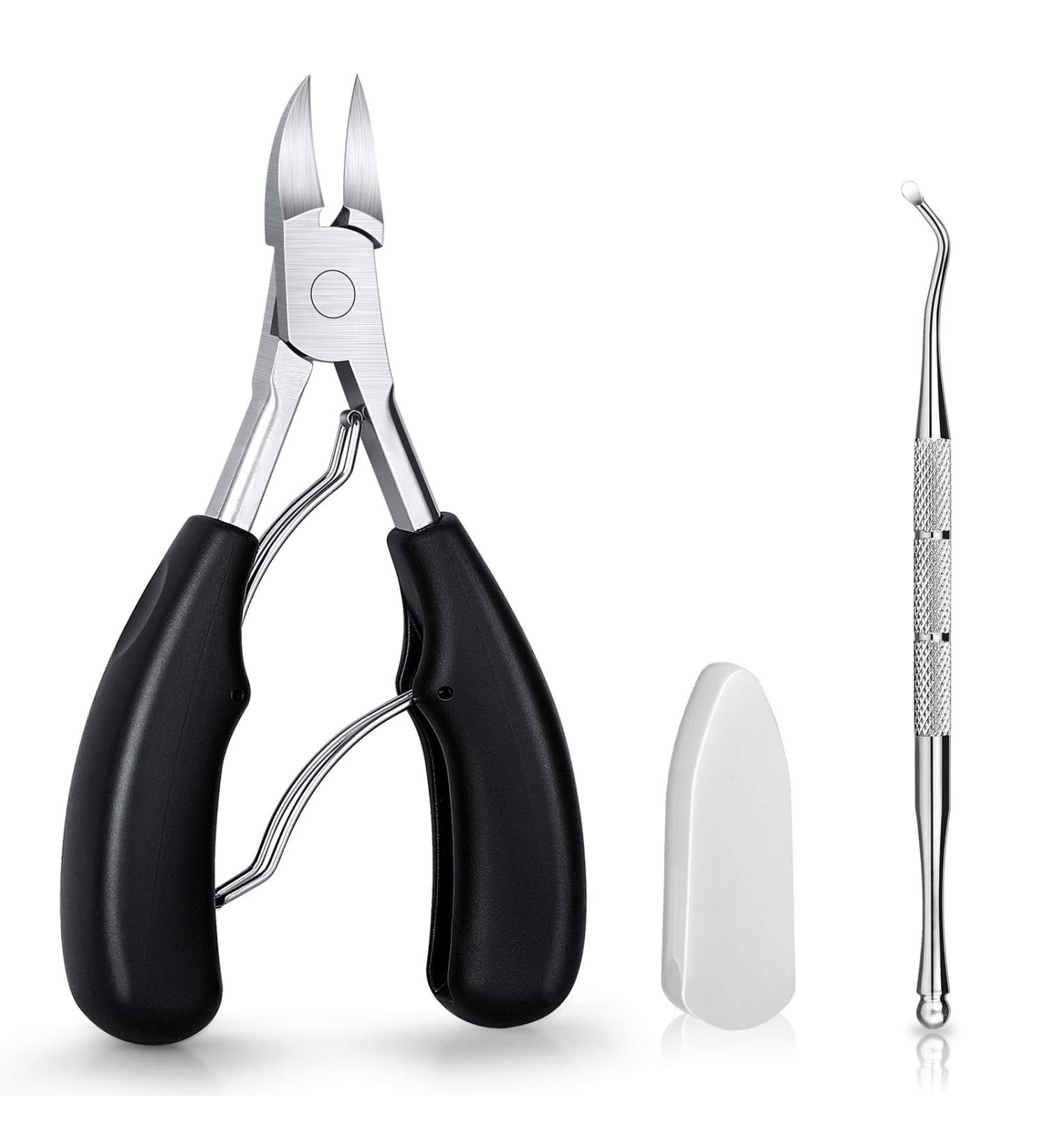 Medical Grade Toe Nail Clippers for Thick or Ingrown Nails - Stainless Steel Pedicure Tool with Rubber Handle - Buy Online on GoSupps.com